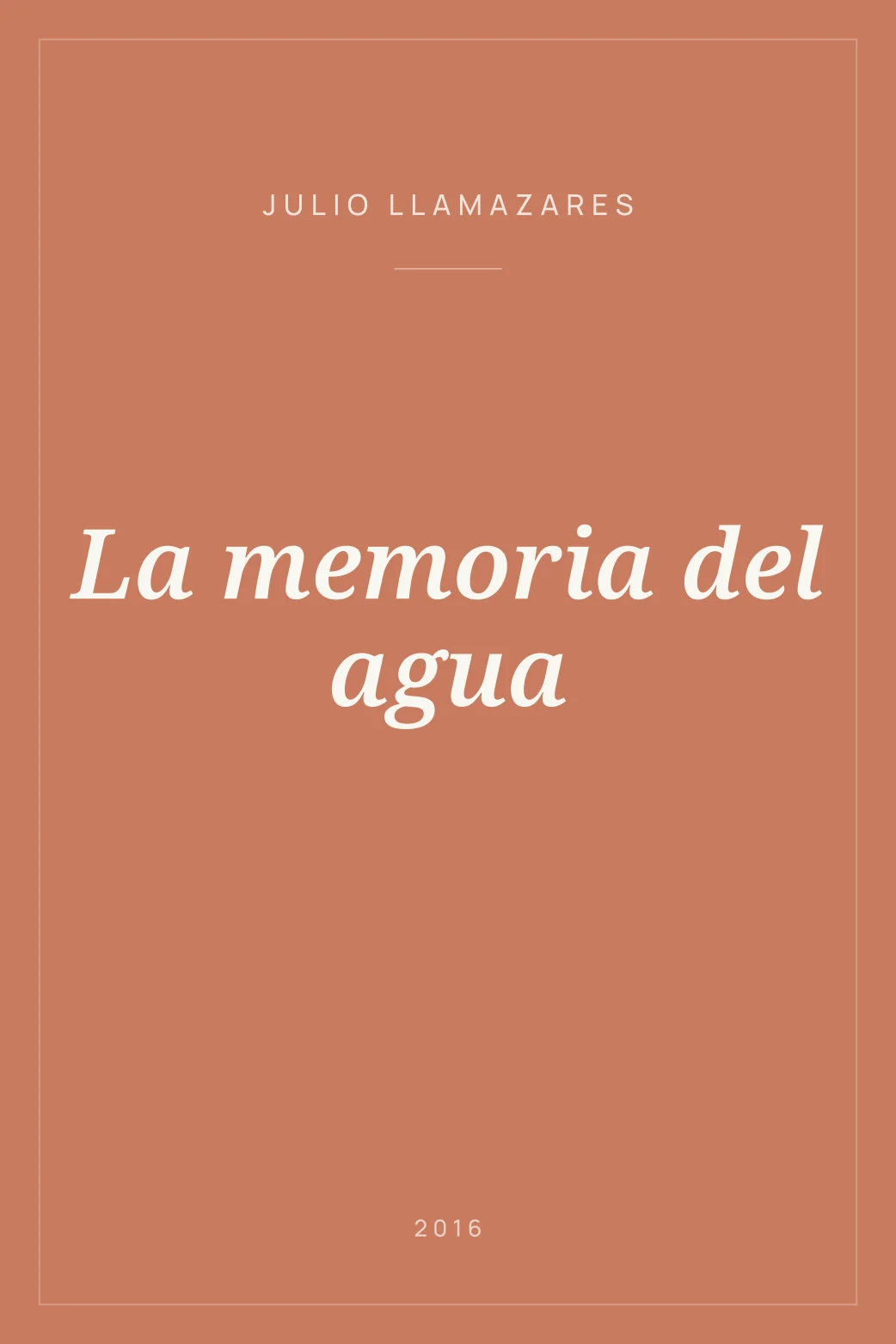 Portada de La memoria del agua