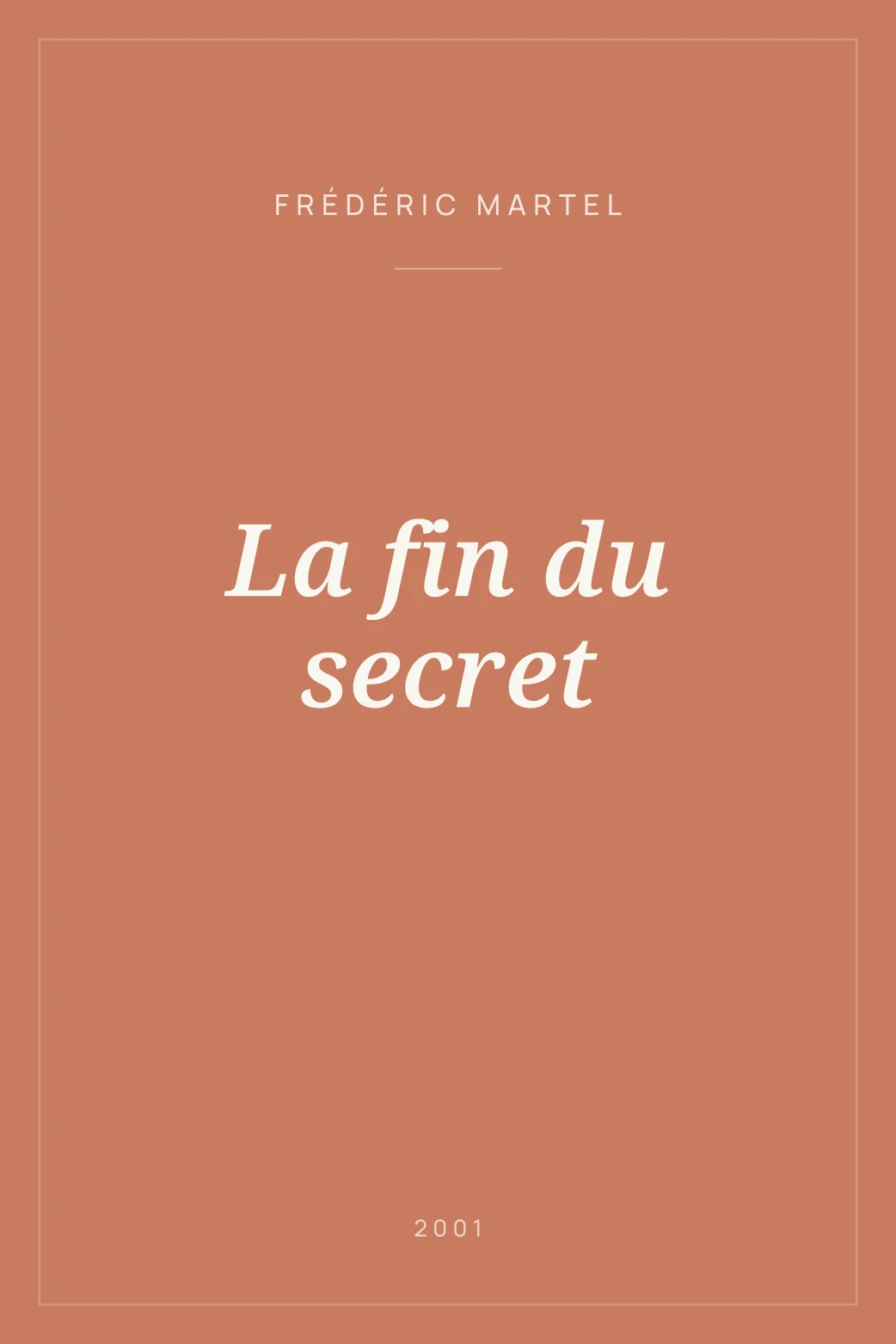 Portada de La fin du secret