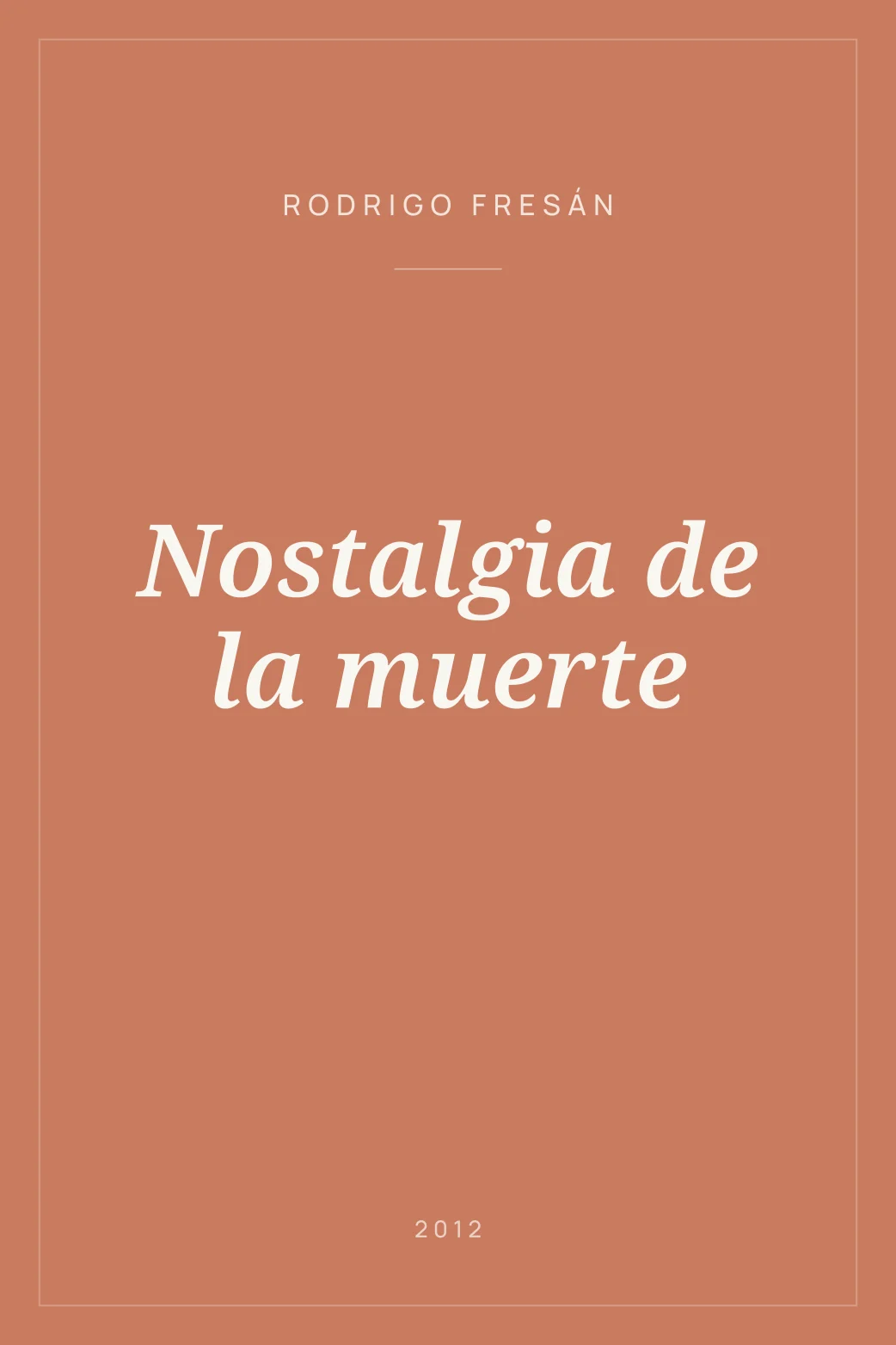 Portada de Nostalgia de la muerte