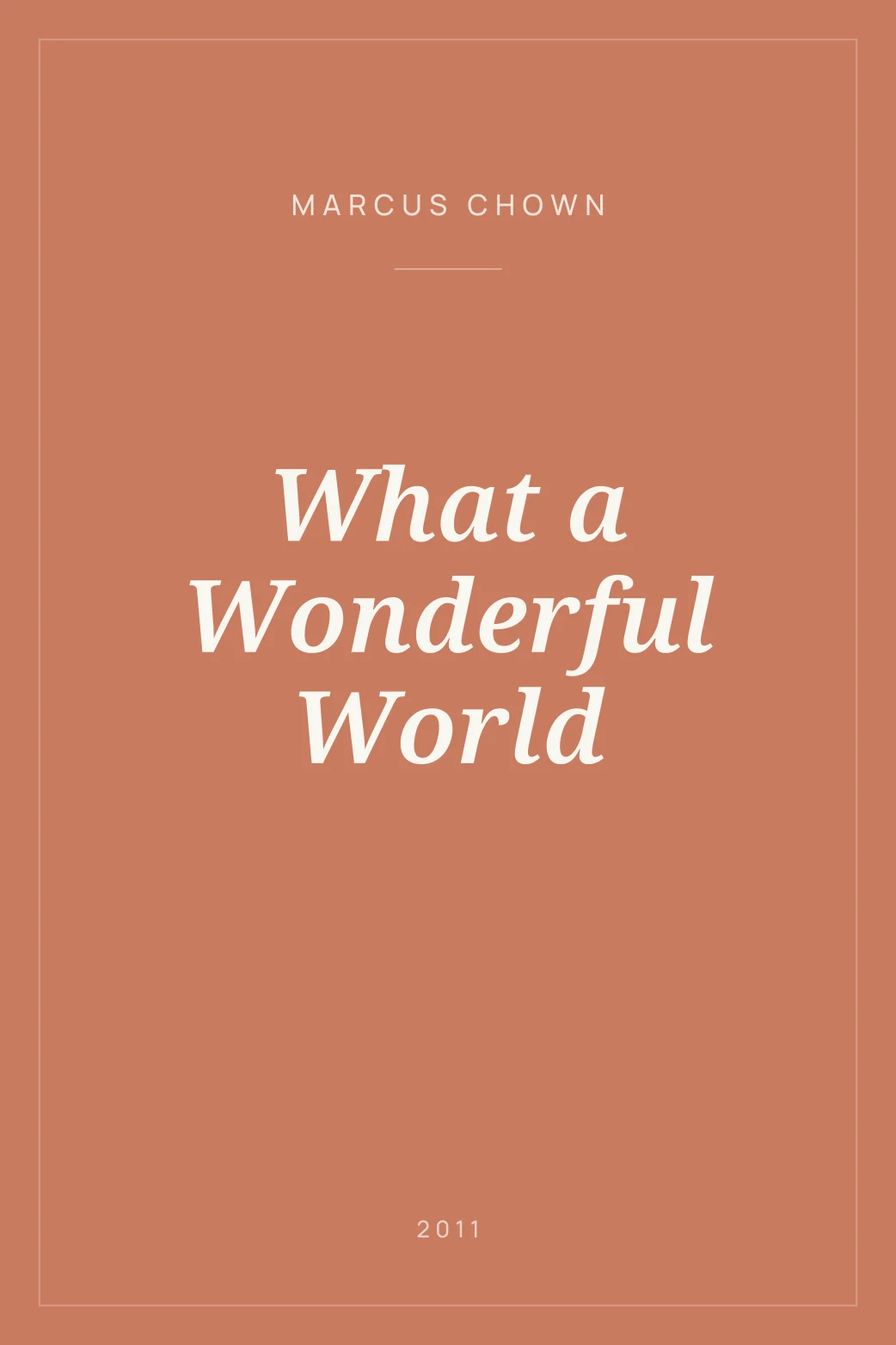 Portada de What a Wonderful World