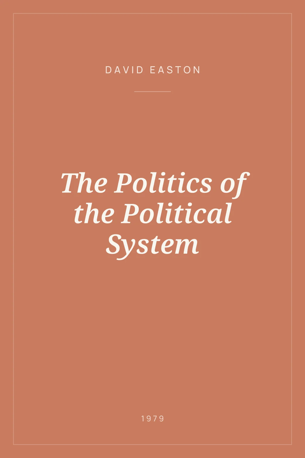 Portada de The Politics of the Political System
