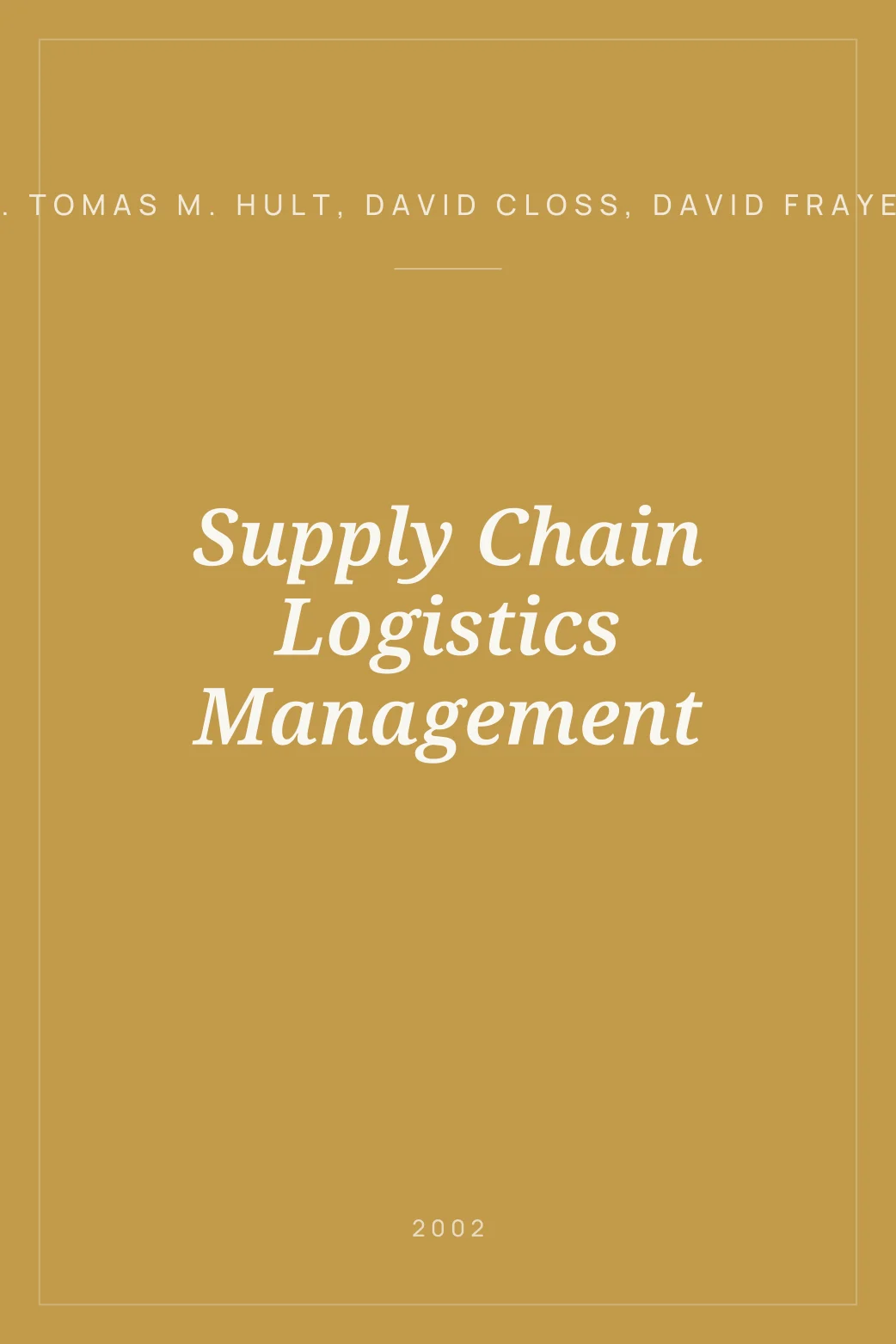 Portada de Supply Chain Logistics Management