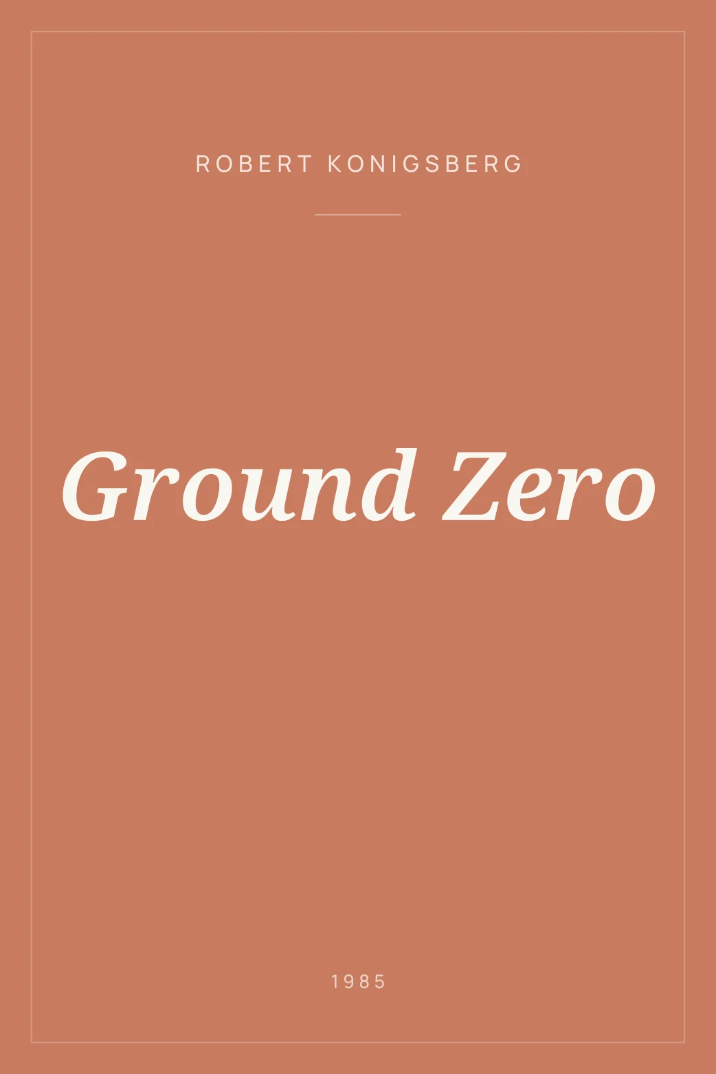 Portada de Ground Zero