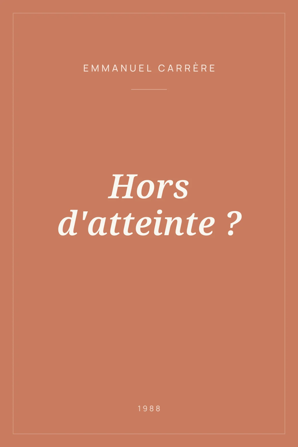 Portada de Hors d'atteinte ?