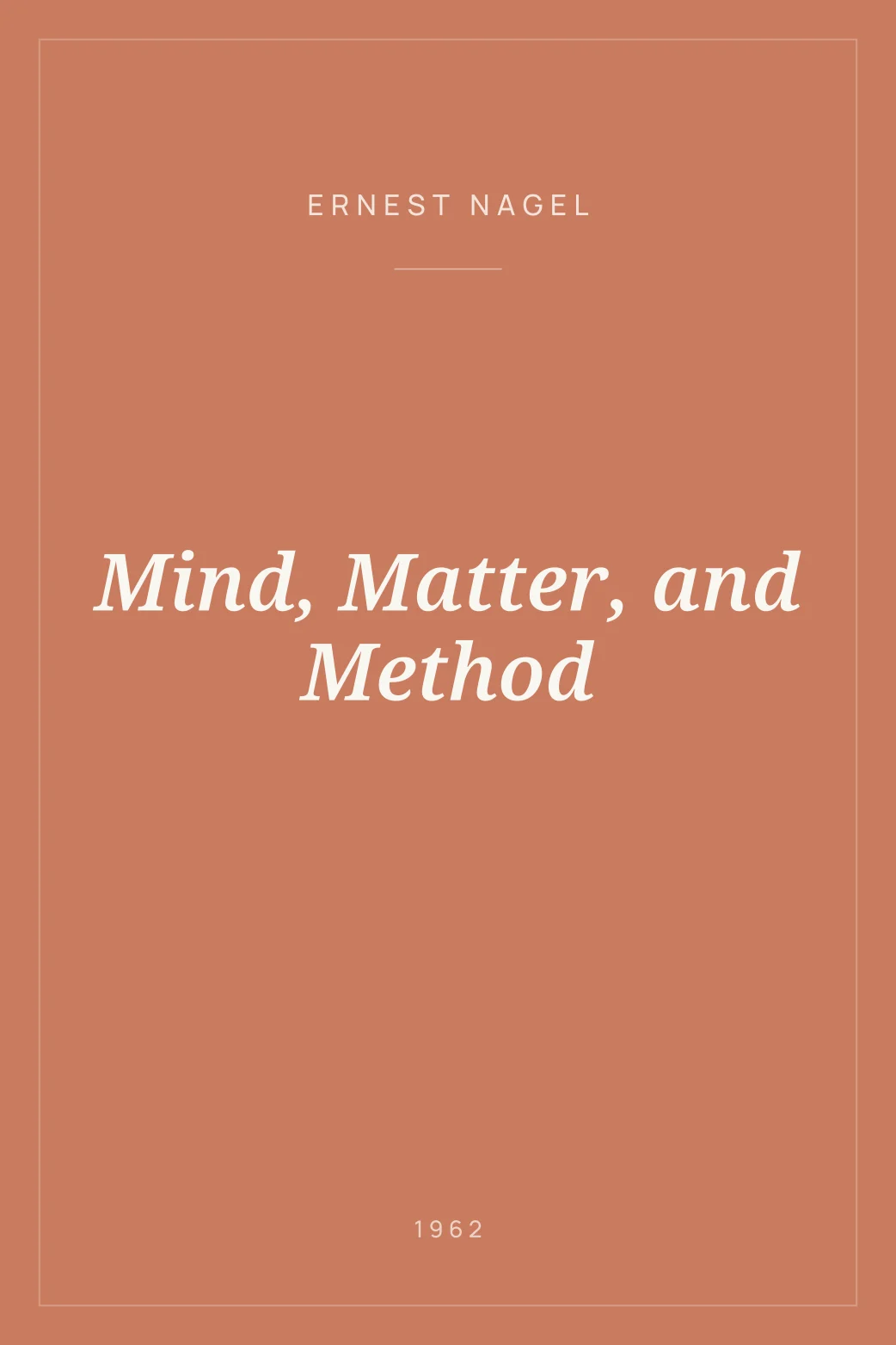 Portada de Mind, Matter, and Method
