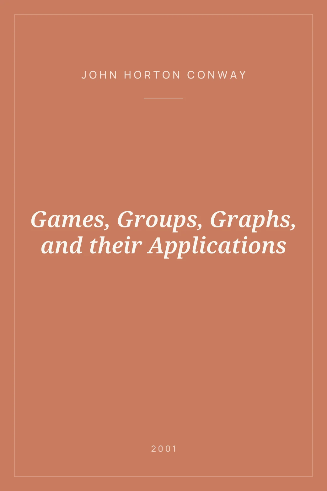 Portada de Games, Groups, Graphs, and their Applications