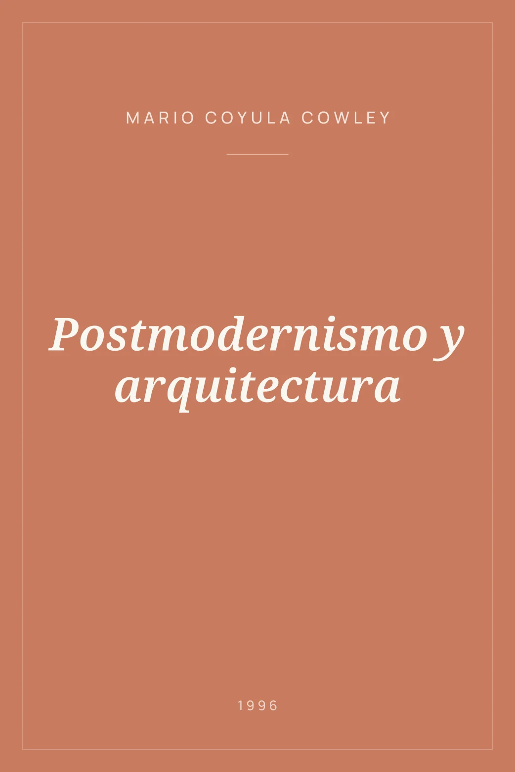 Portada de Postmodernismo y arquitectura