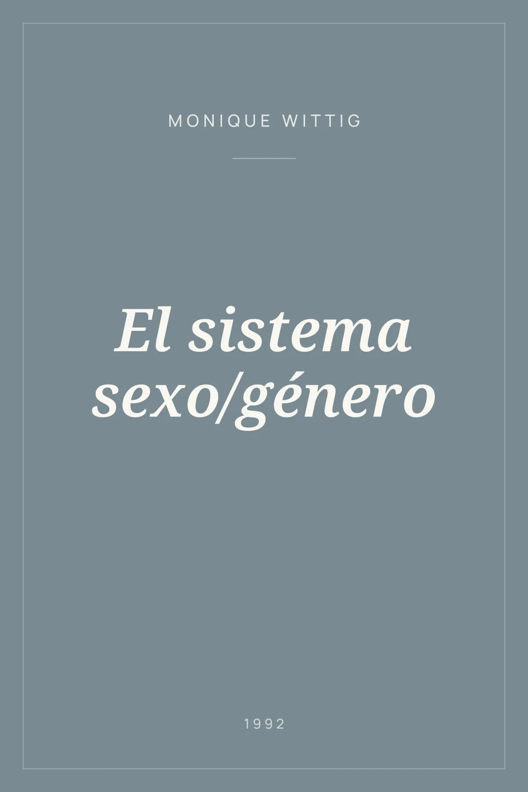 Portada de El sistema sexo/género