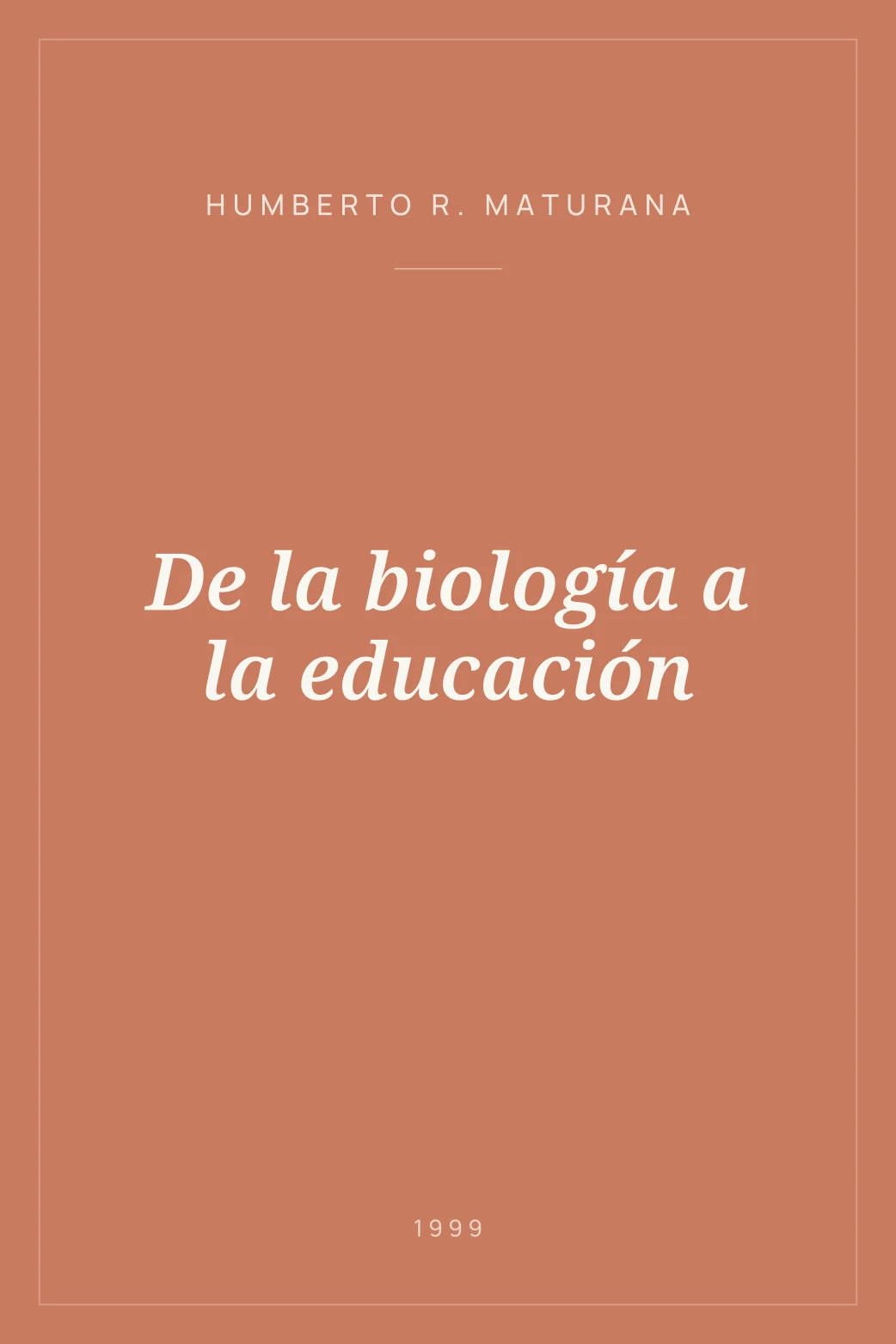 Portada de De la biología a la educación