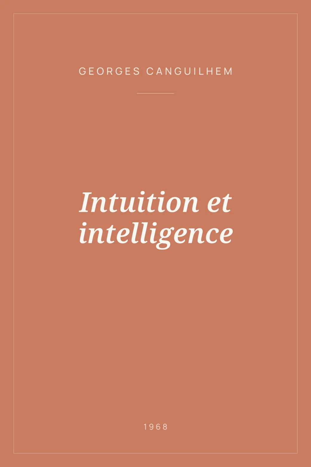 Portada de Intuition et intelligence