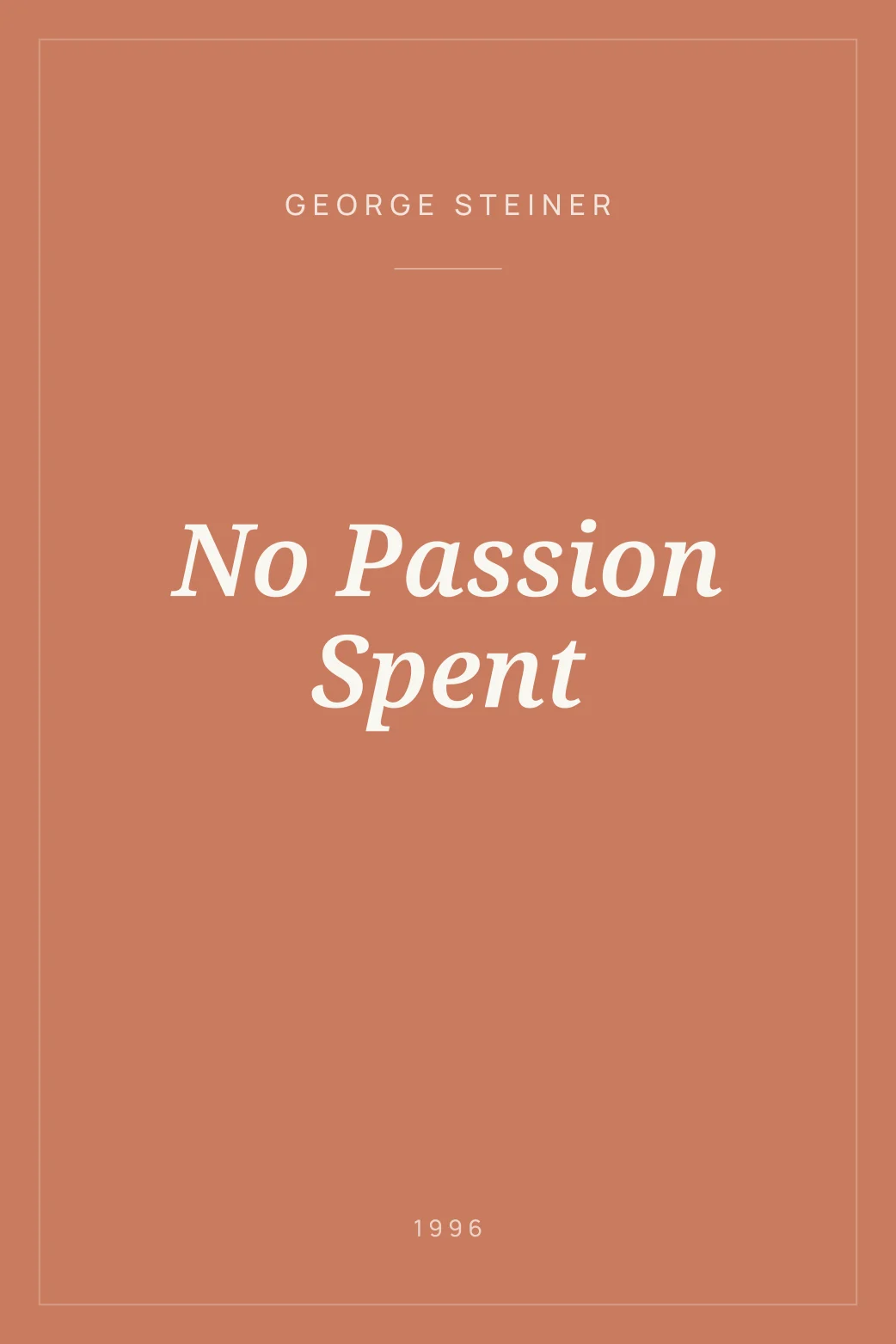 Portada de No Passion Spent