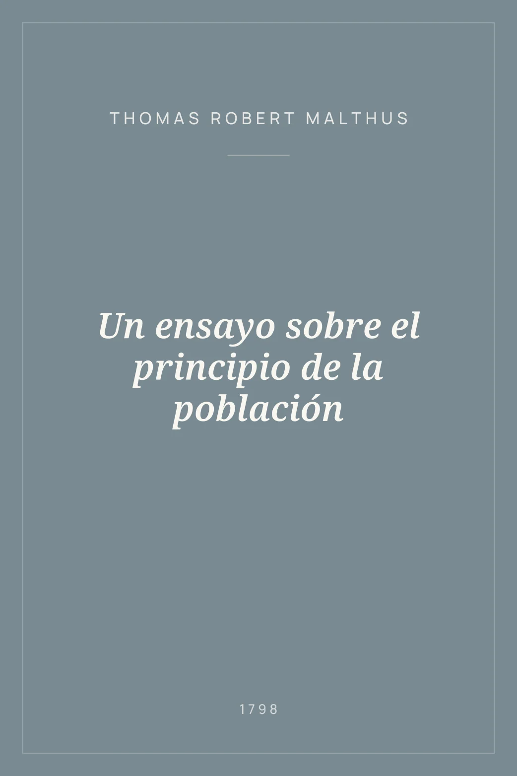 Portada de Un ensayo sobre el principio de la población