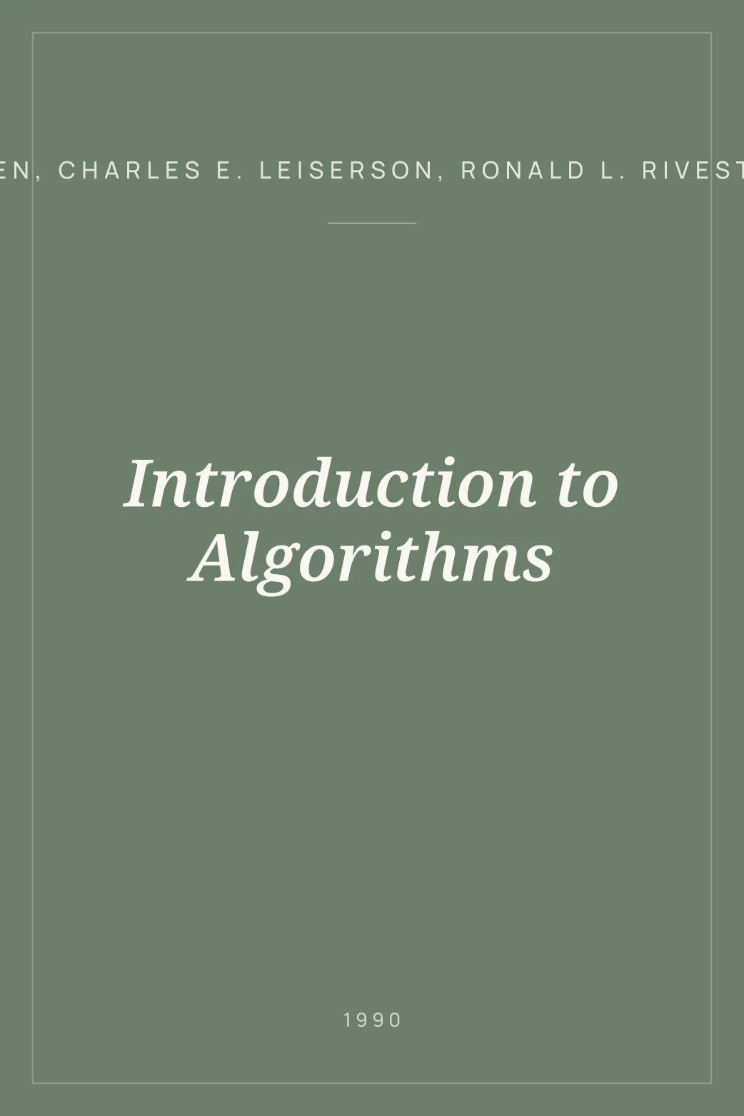 Portada de Introduction to Algorithms