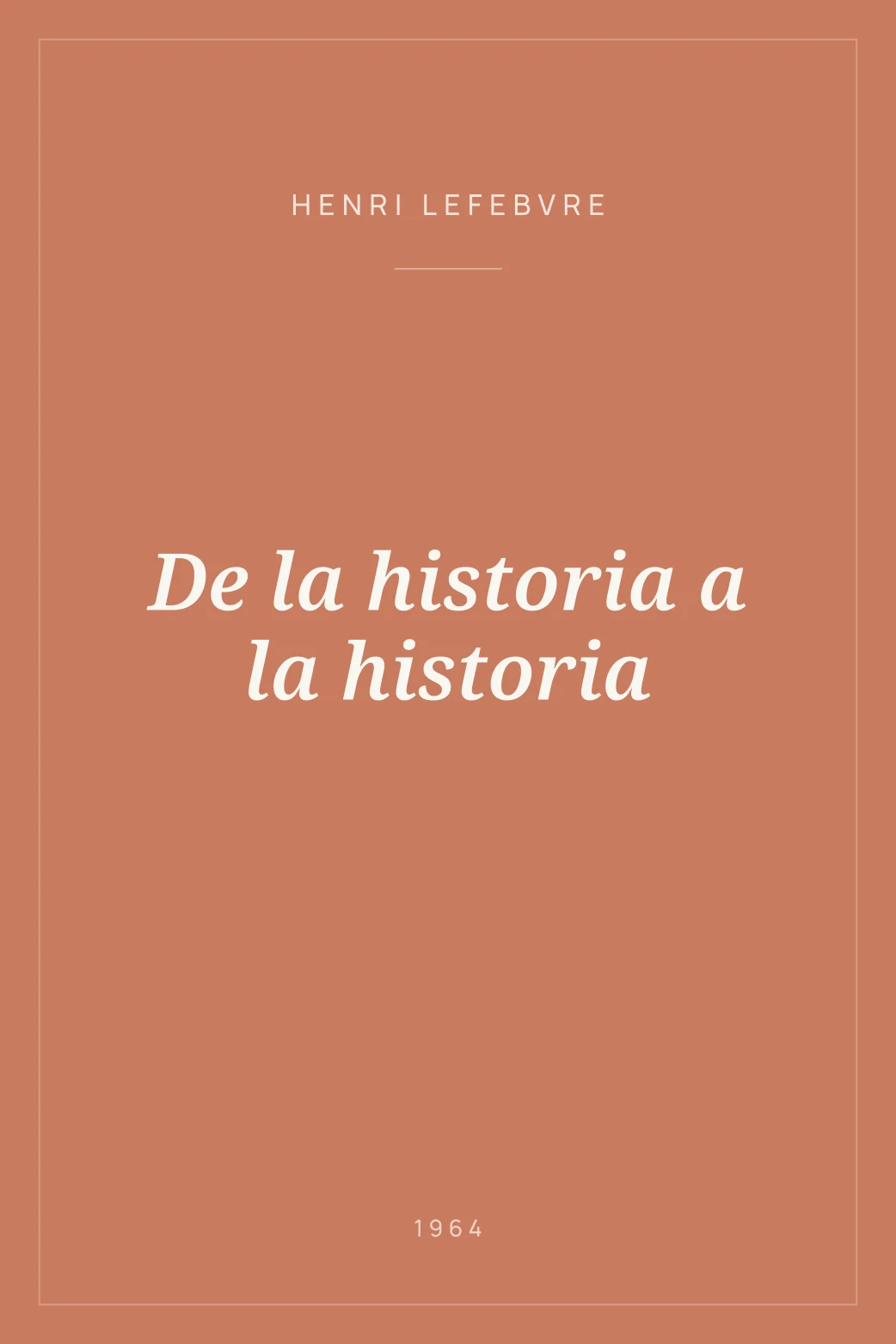 Portada de De la historia a la historia
