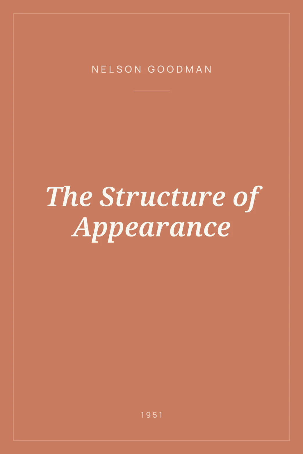 Portada de The Structure of Appearance