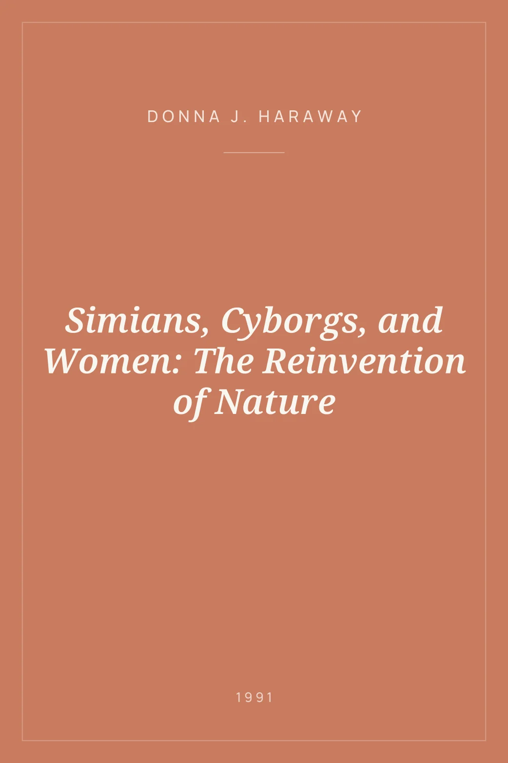 Portada de Simians, Cyborgs, and Women: The Reinvention of Nature