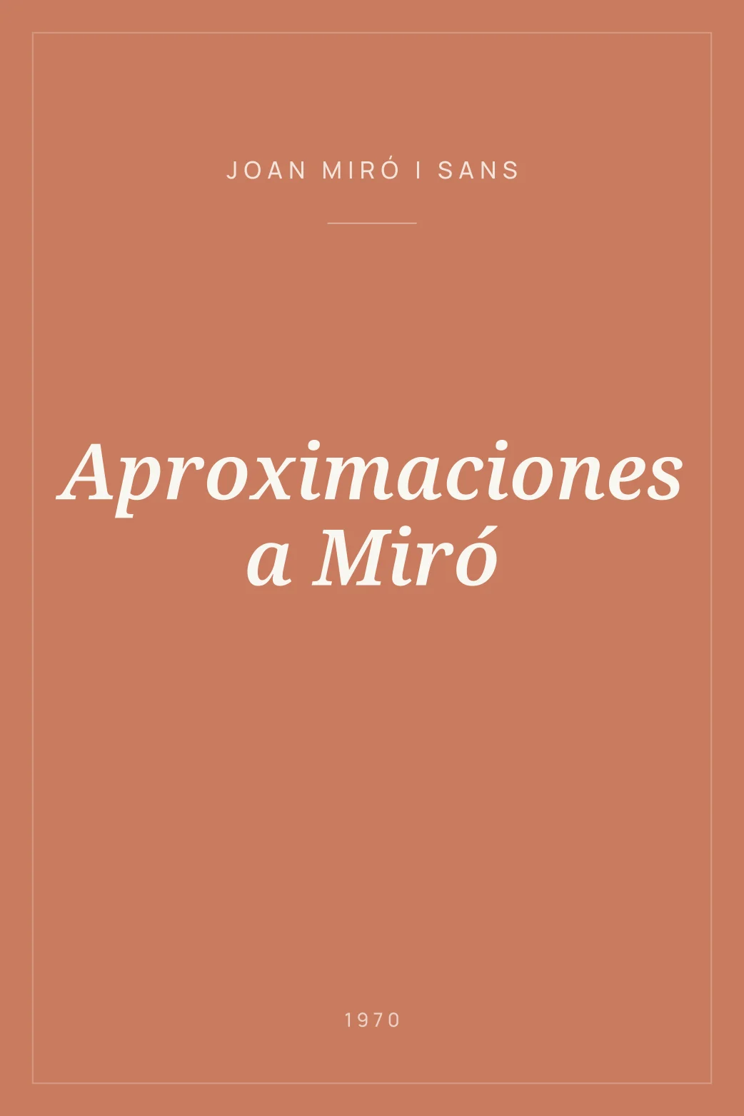 Portada de Aproximaciones a Miró