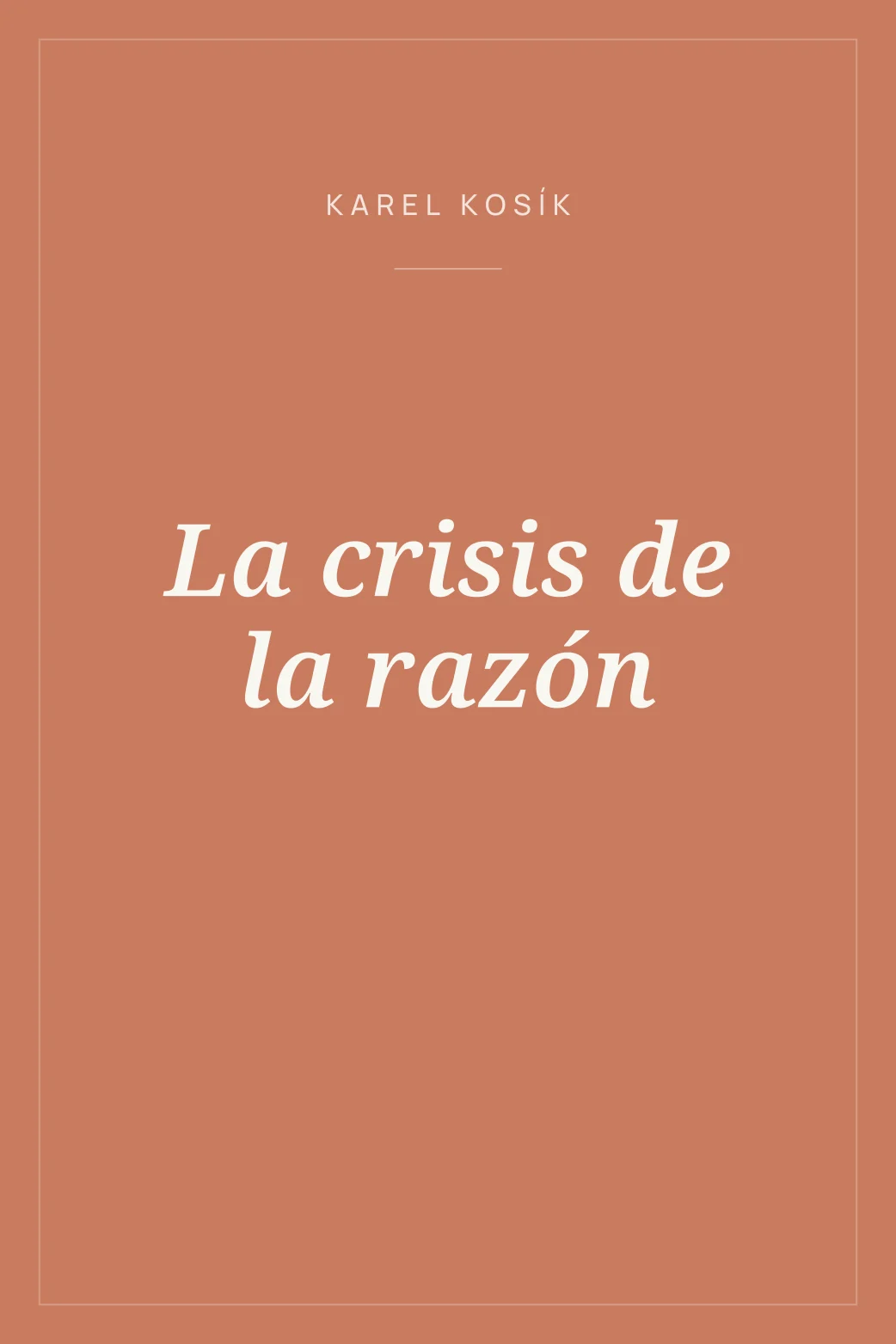 Portada de La crisis de la razón
