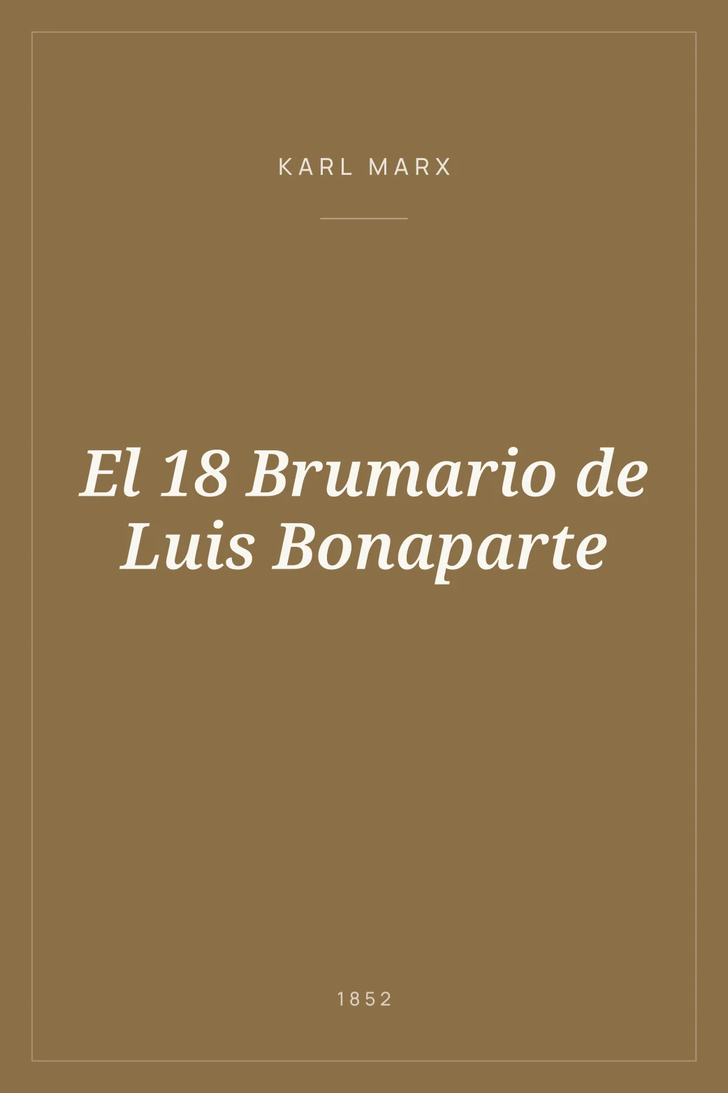 Portada de El 18 Brumario de Luis Bonaparte