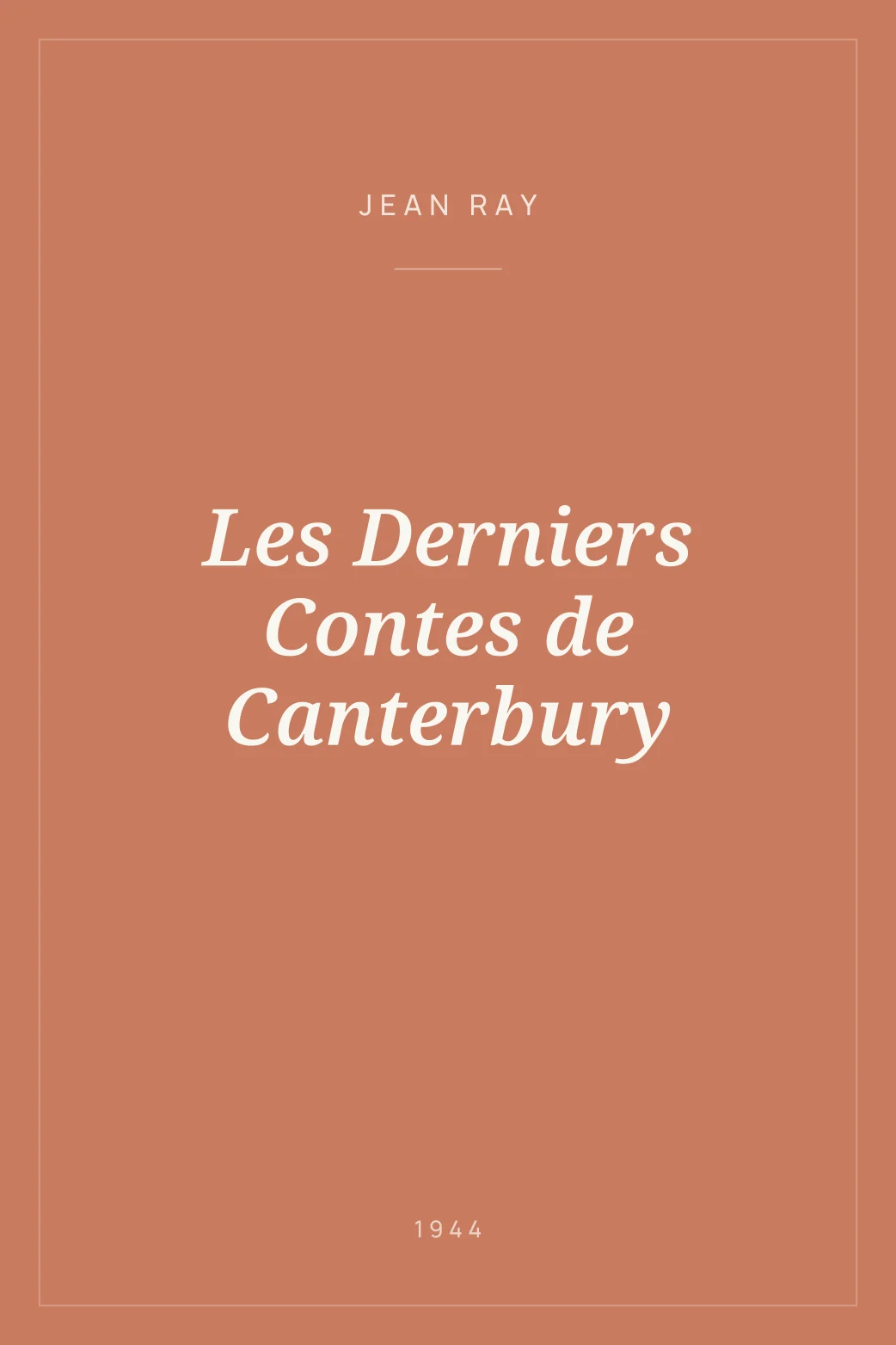 Portada de Les Derniers Contes de Canterbury