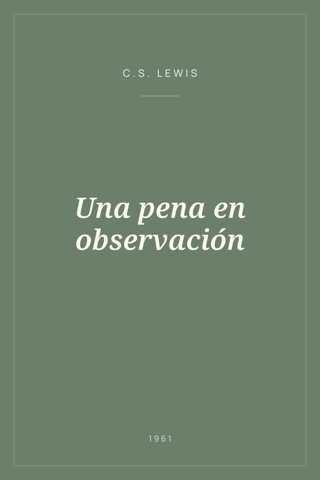 Portada de Una pena en observación
