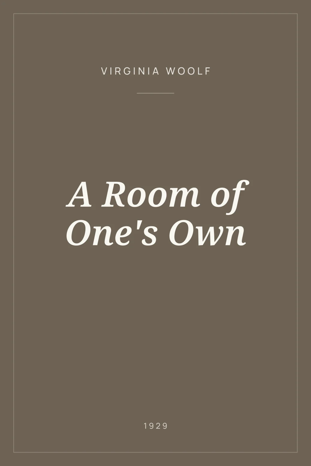 Portada de A Room of One's Own
