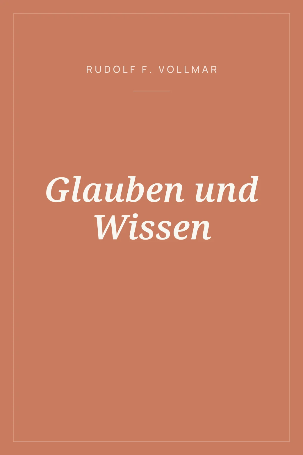 Portada de Glauben und Wissen