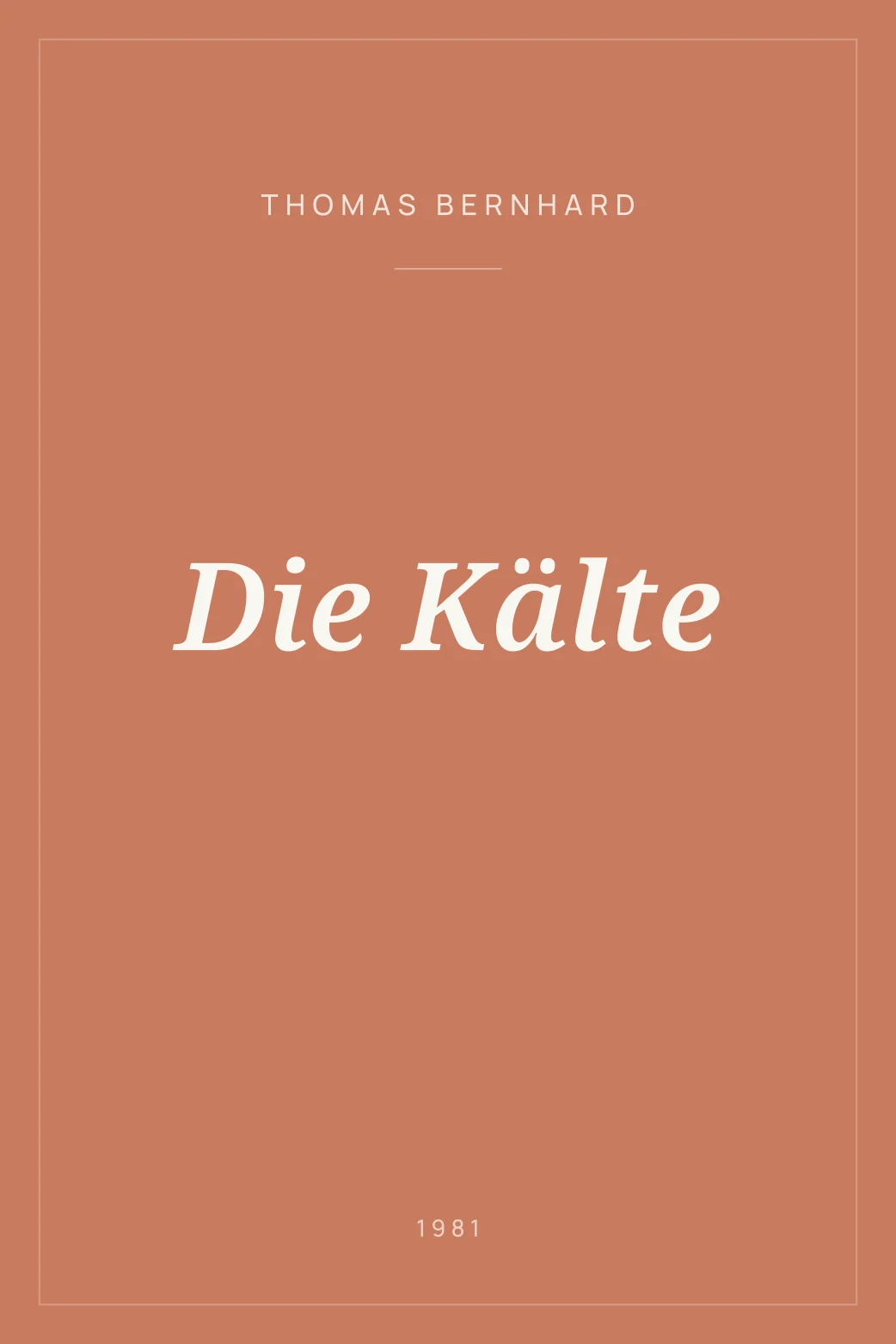 Portada de Die Kälte