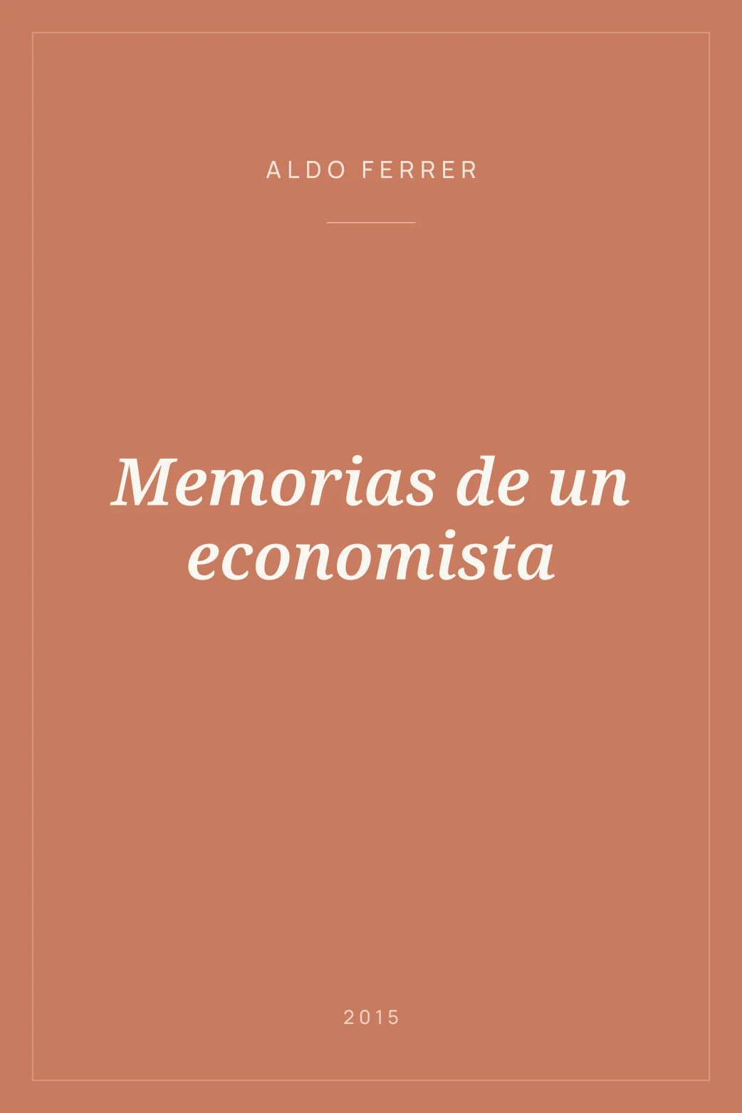 Portada de Memorias de un economista