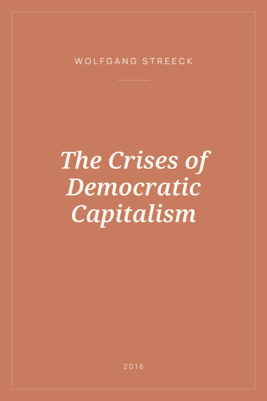 Portada de The Crises of Democratic Capitalism