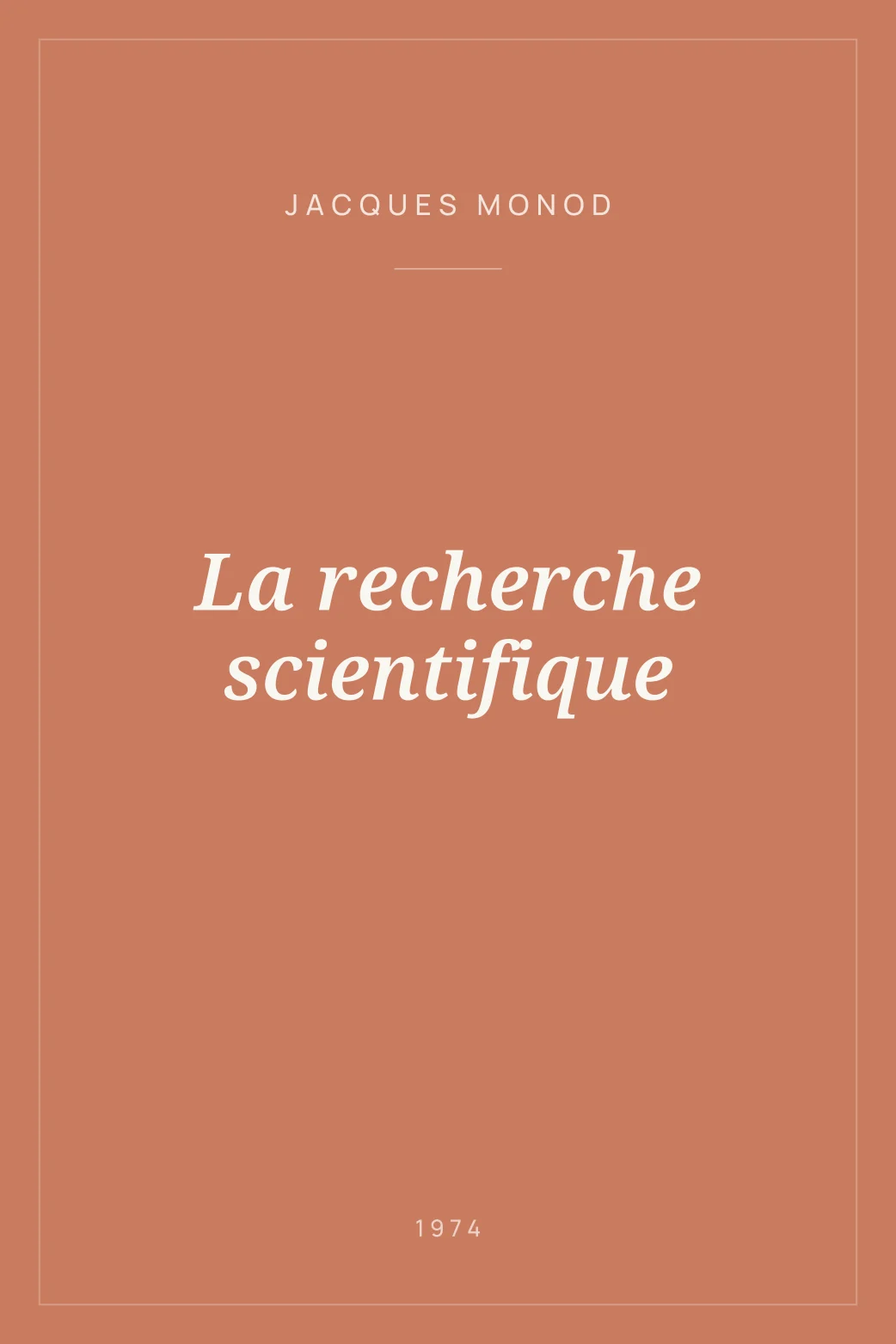 Portada de La recherche scientifique