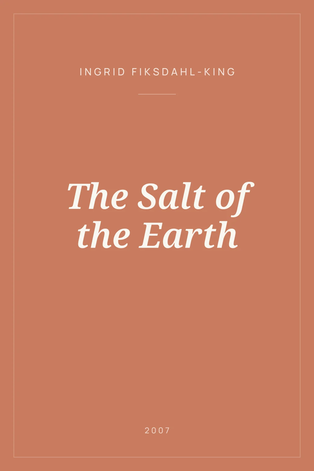 Portada de The Salt of the Earth