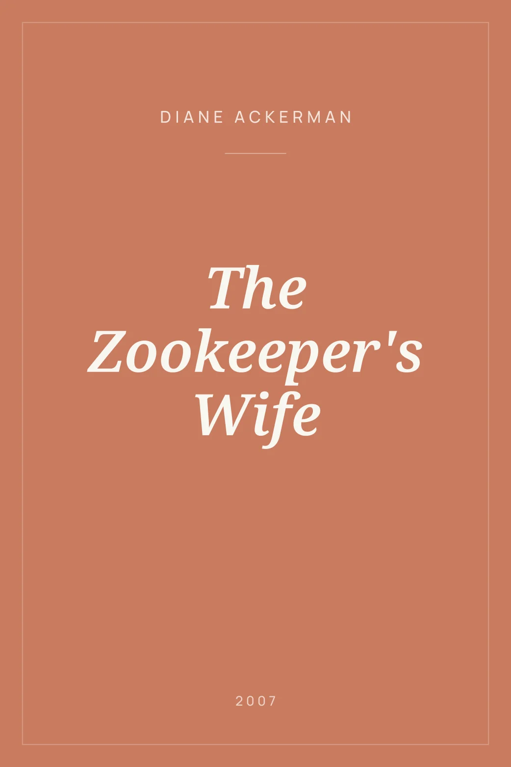 Portada de The Zookeeper's Wife