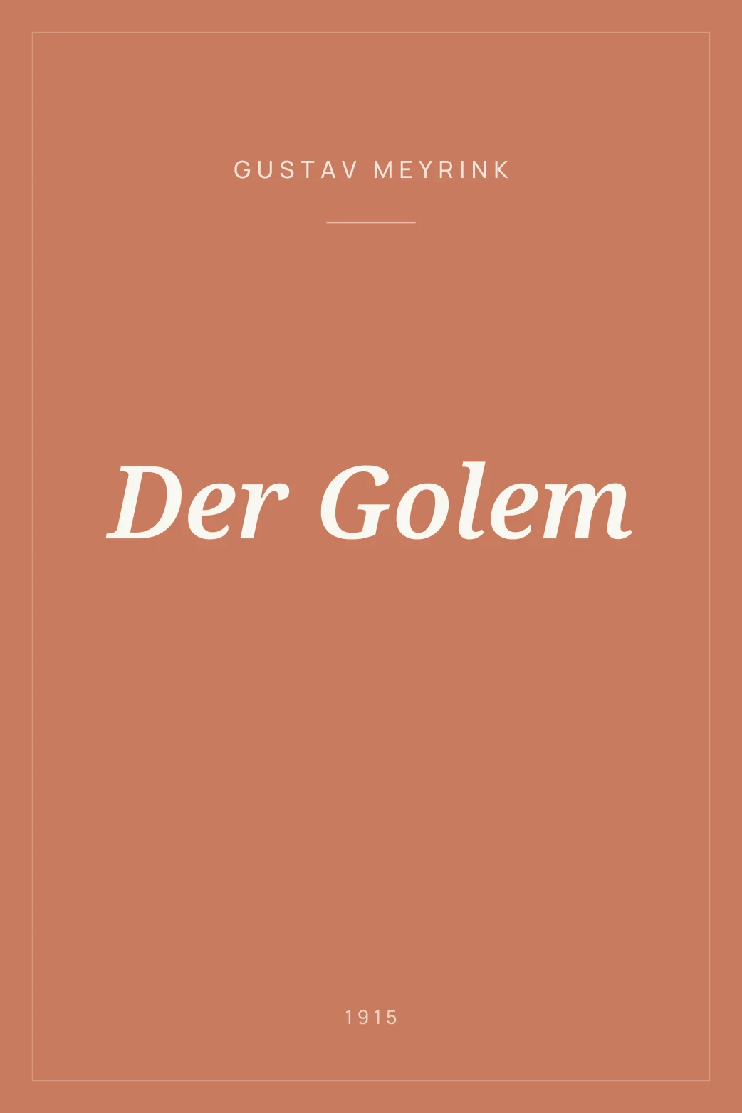 Portada de Der Golem