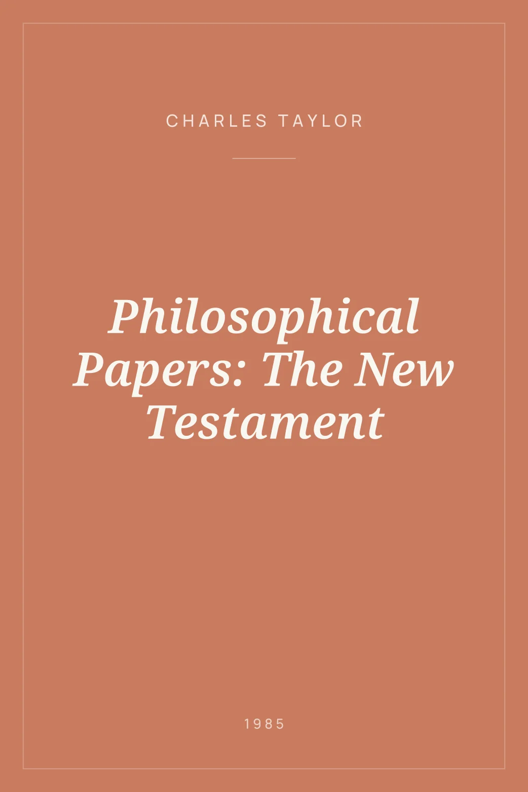 Portada de Philosophical Papers: The New Testament