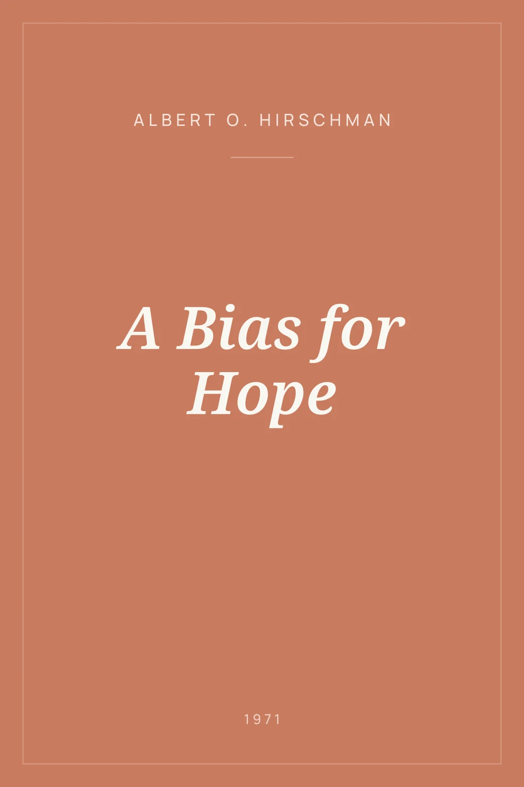 Portada de A Bias for Hope