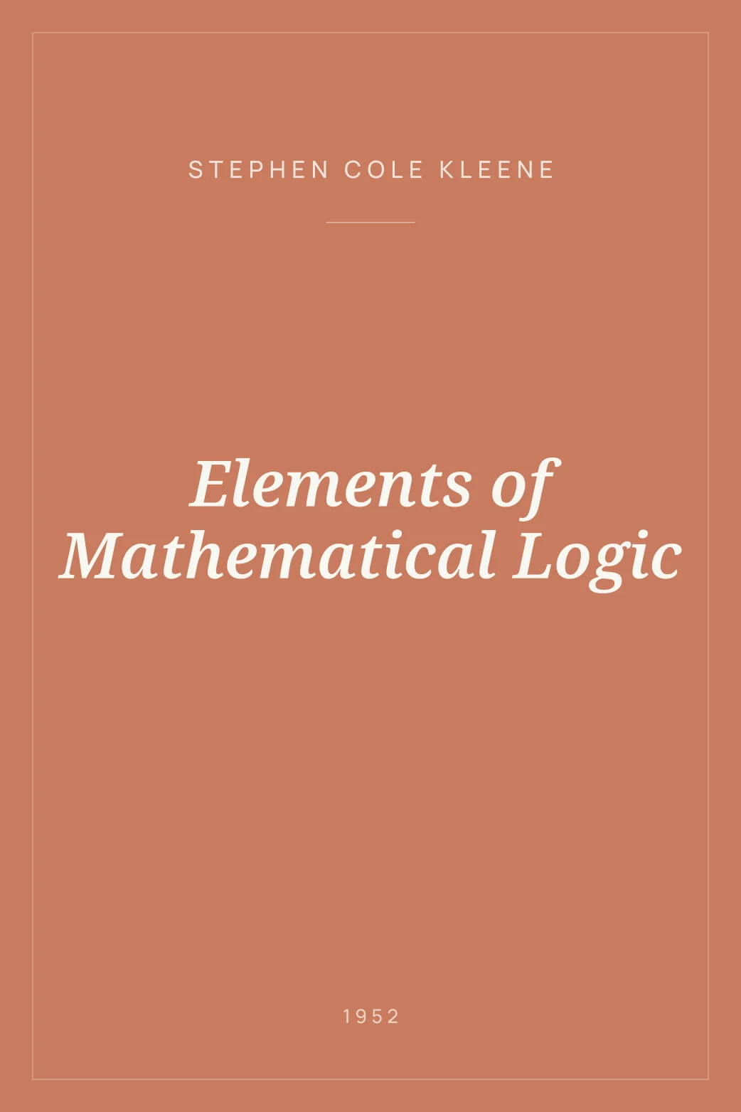 Portada de Elements of Mathematical Logic