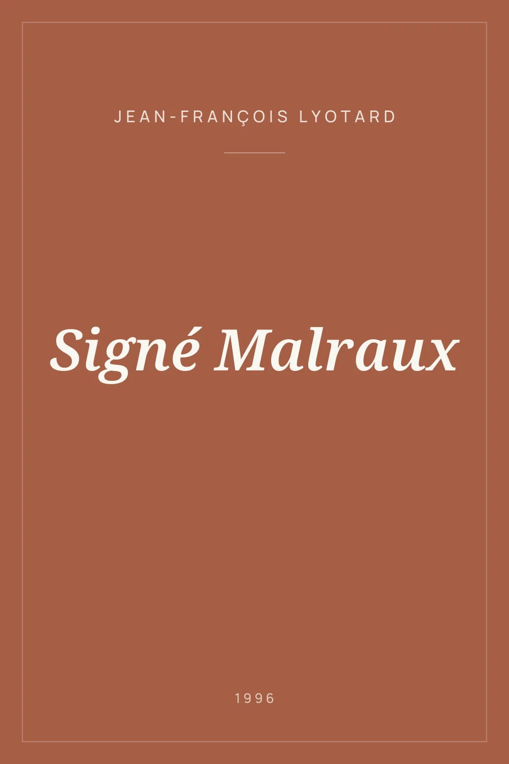 Portada de Signé Malraux
