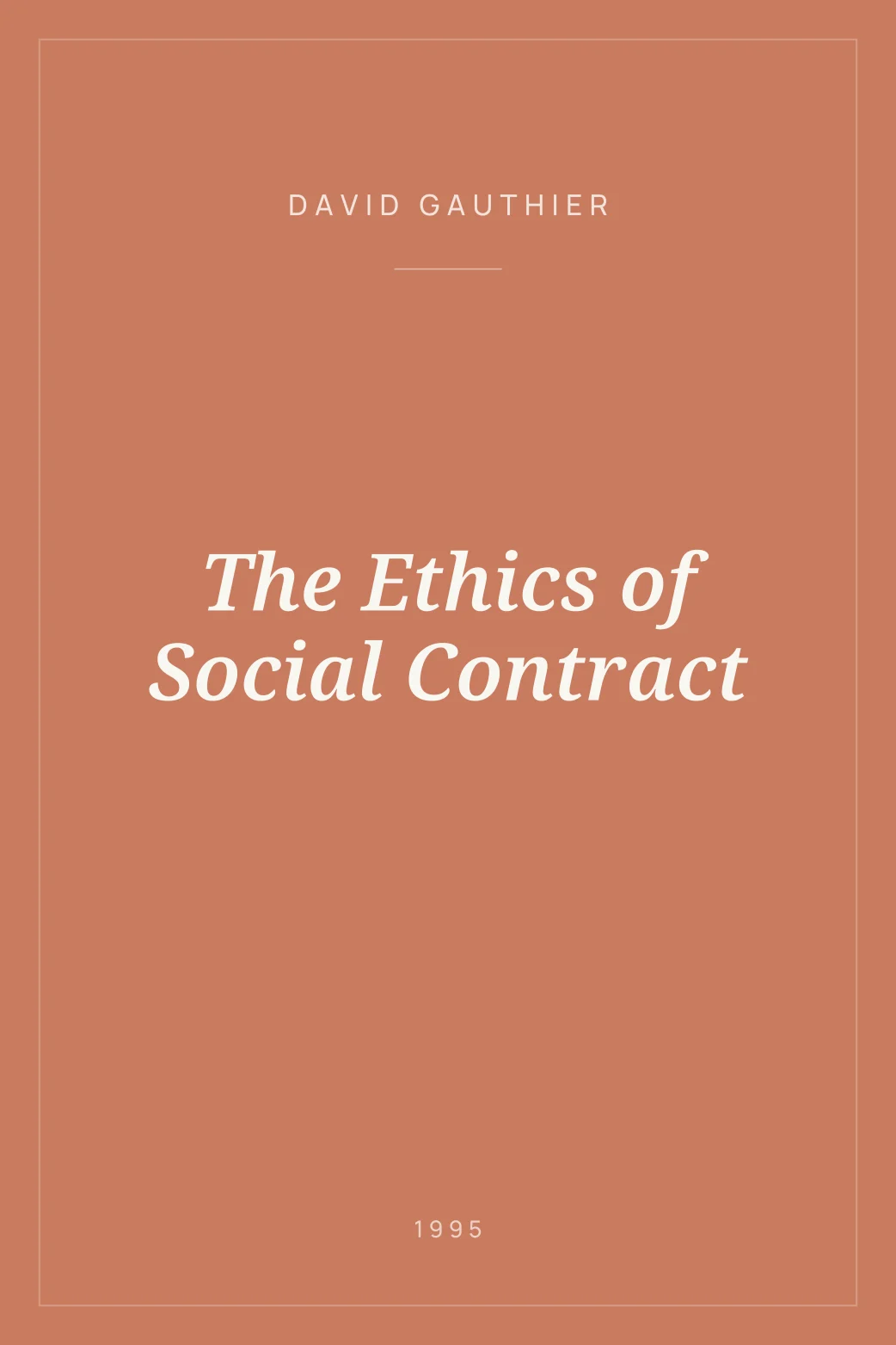 Portada de The Ethics of Social Contract