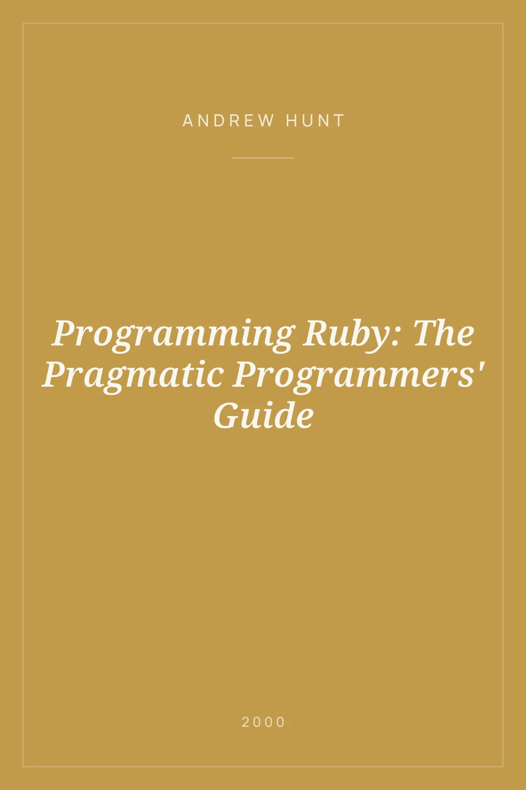 Portada de Programming Ruby: The Pragmatic Programmers' Guide