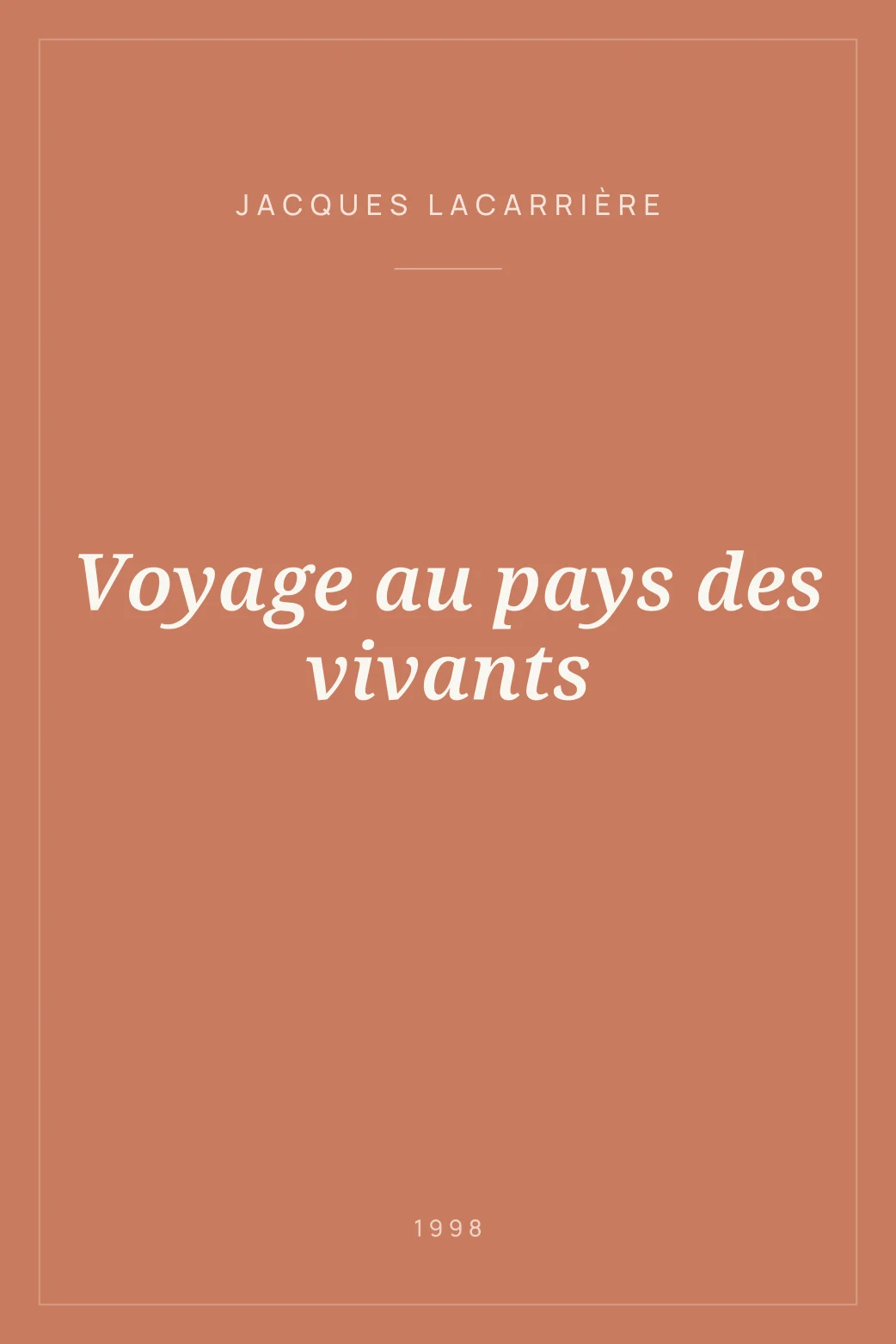 Portada de Voyage au pays des vivants