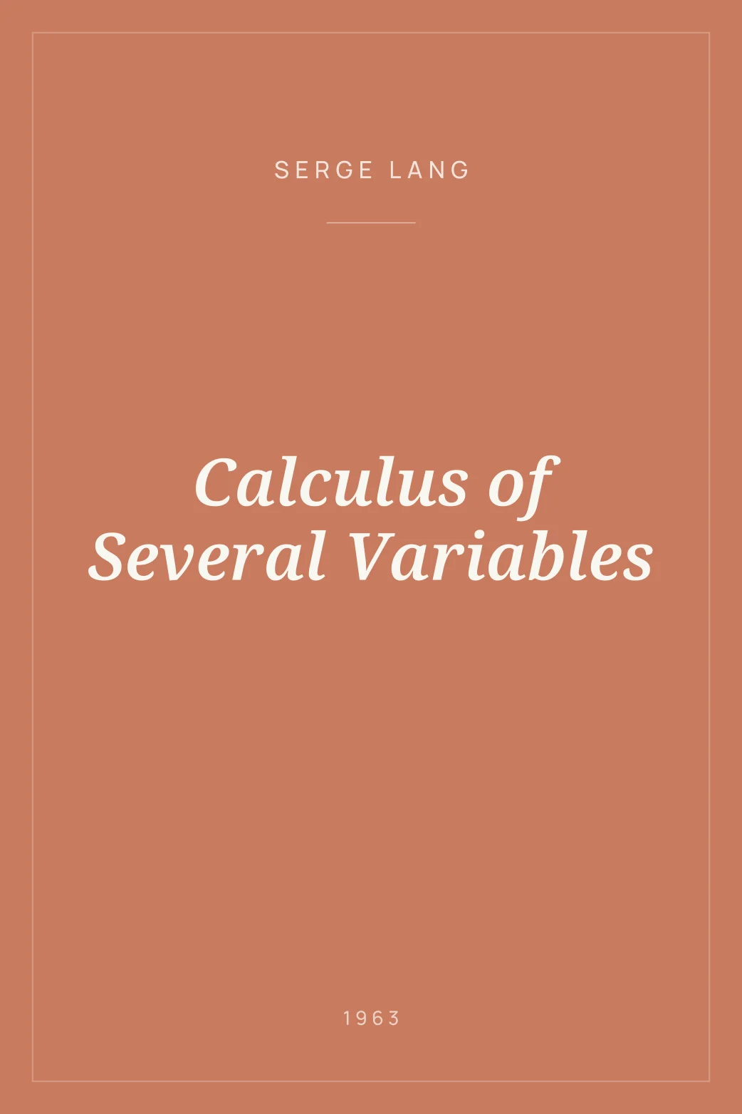 Portada de Calculus of Several Variables