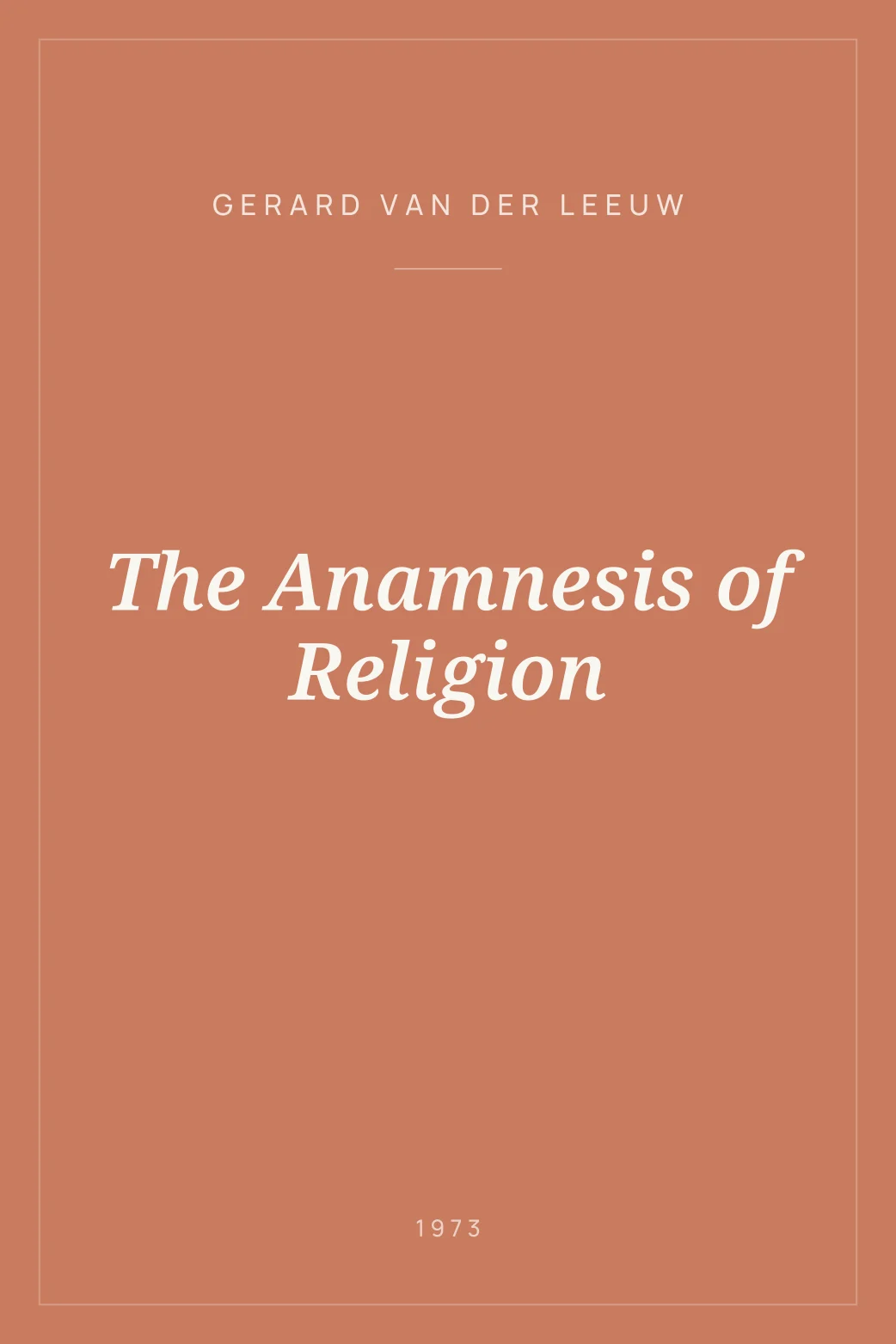 Portada de The Anamnesis of Religion