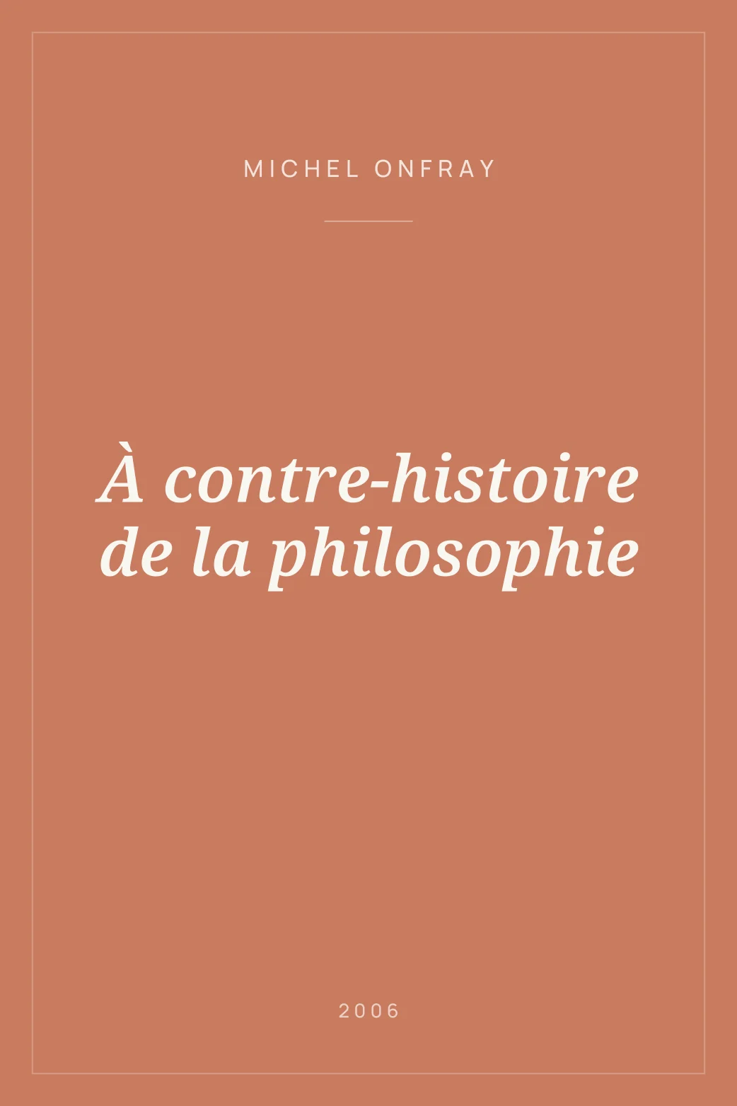 Portada de À contre-histoire de la philosophie