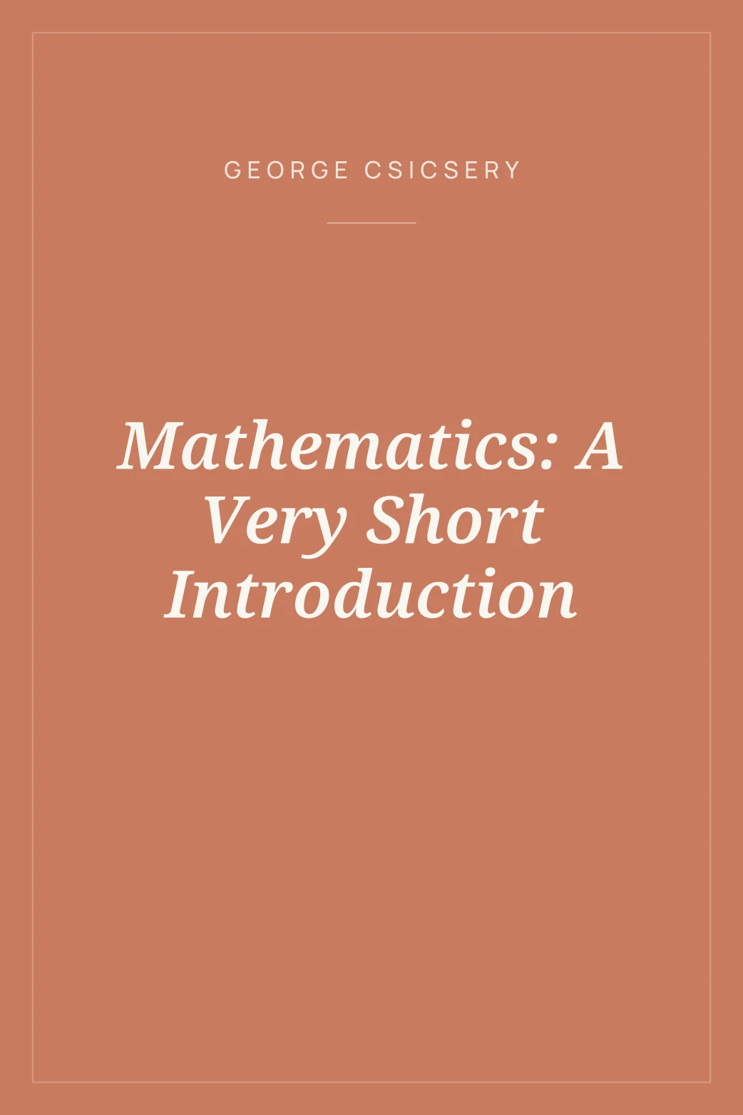Portada de Mathematics: A Very Short Introduction