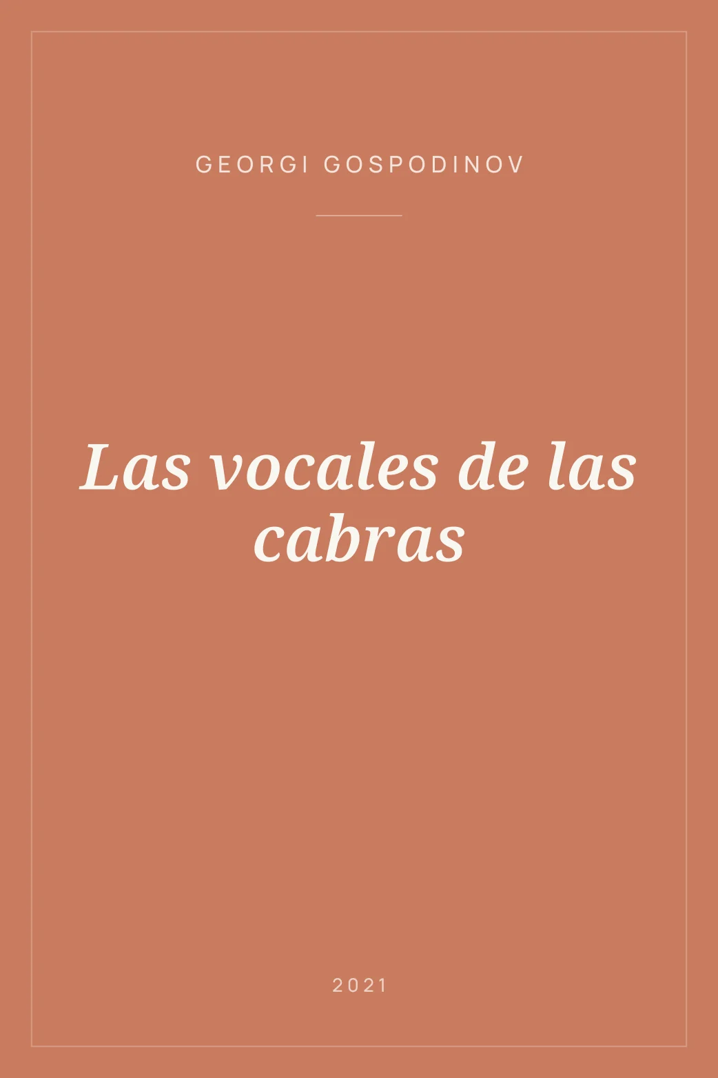 Portada de Las vocales de las cabras
