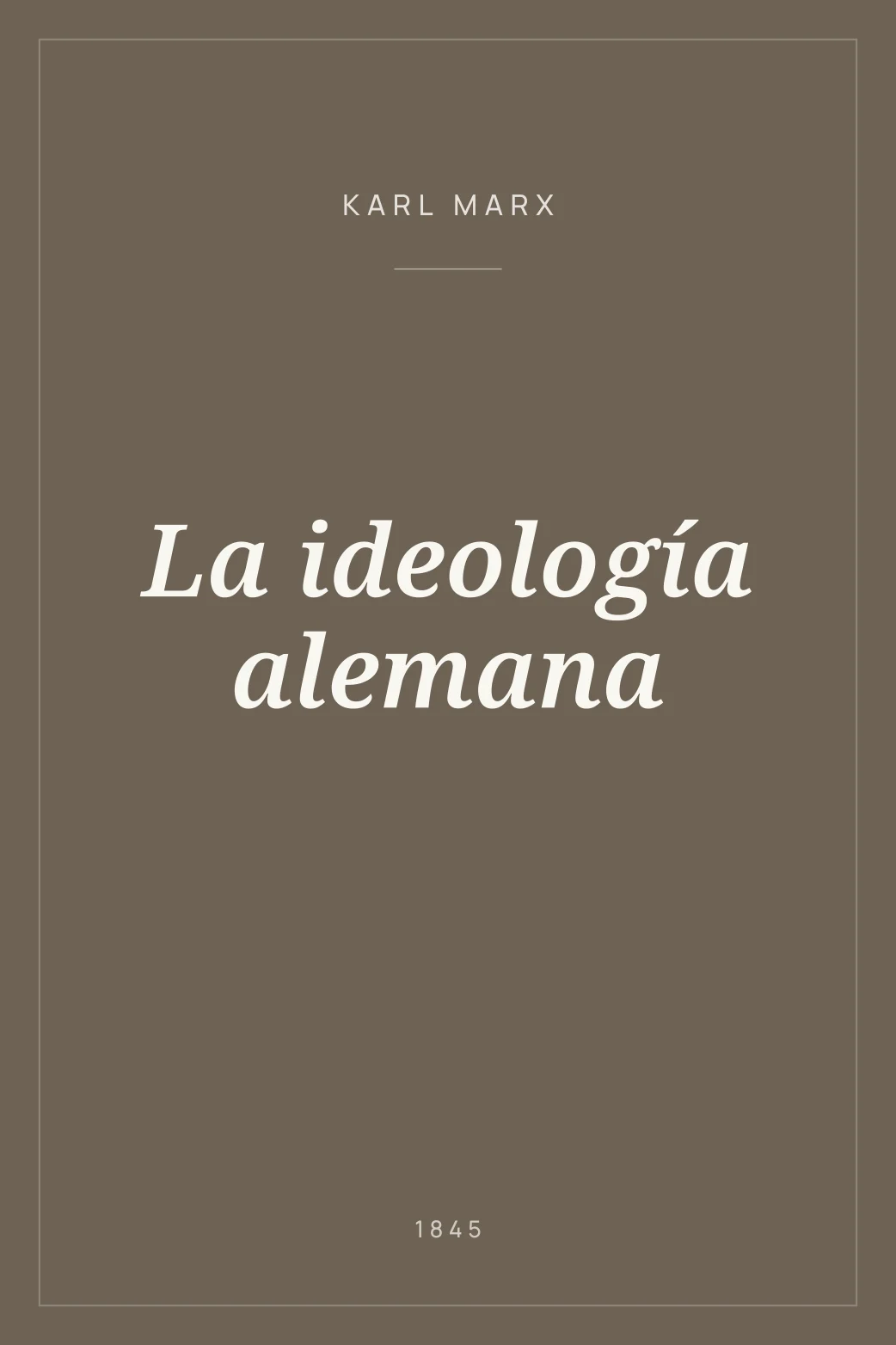 Portada de La ideología alemana