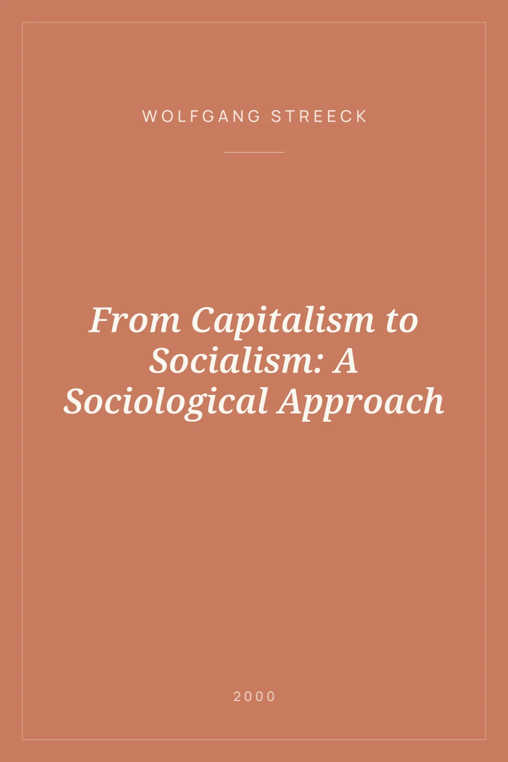 Portada de From Capitalism to Socialism: A Sociological Approach