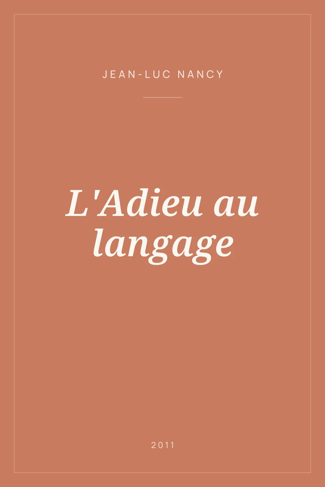 Portada de L'Adieu au langage