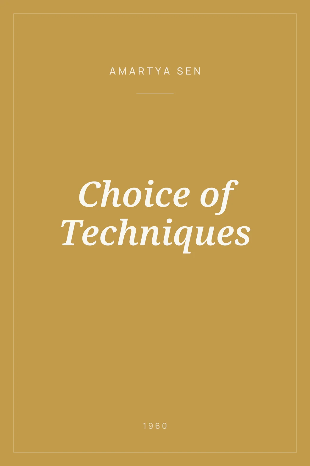 Portada de Choice of Techniques